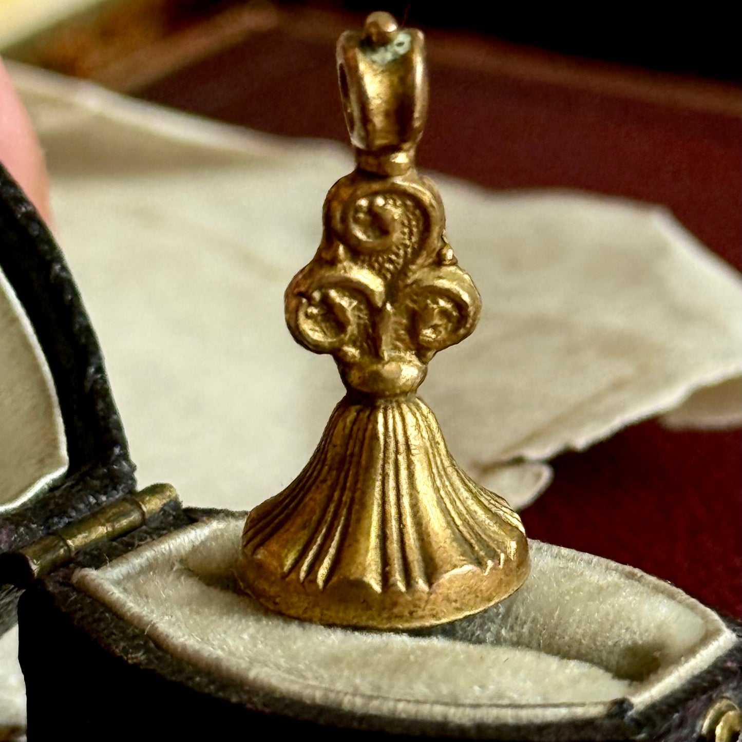 Antique Victorian Whip Motto Fob Pendant