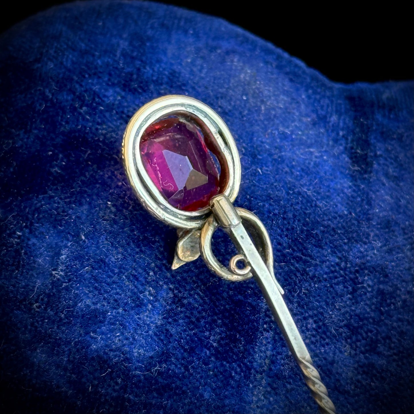 Antique Victorian Paste Serpent Pin; Circa 1880