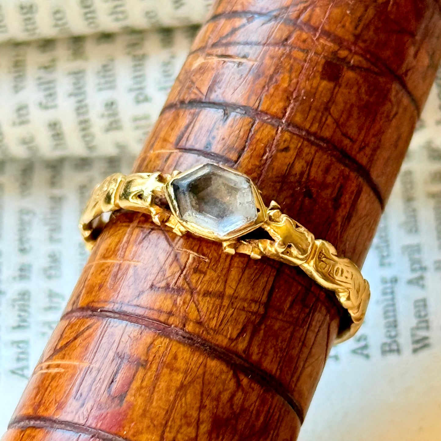 Georgian Stuart Crystal Ring in 18 Carat Gold; circa 1750