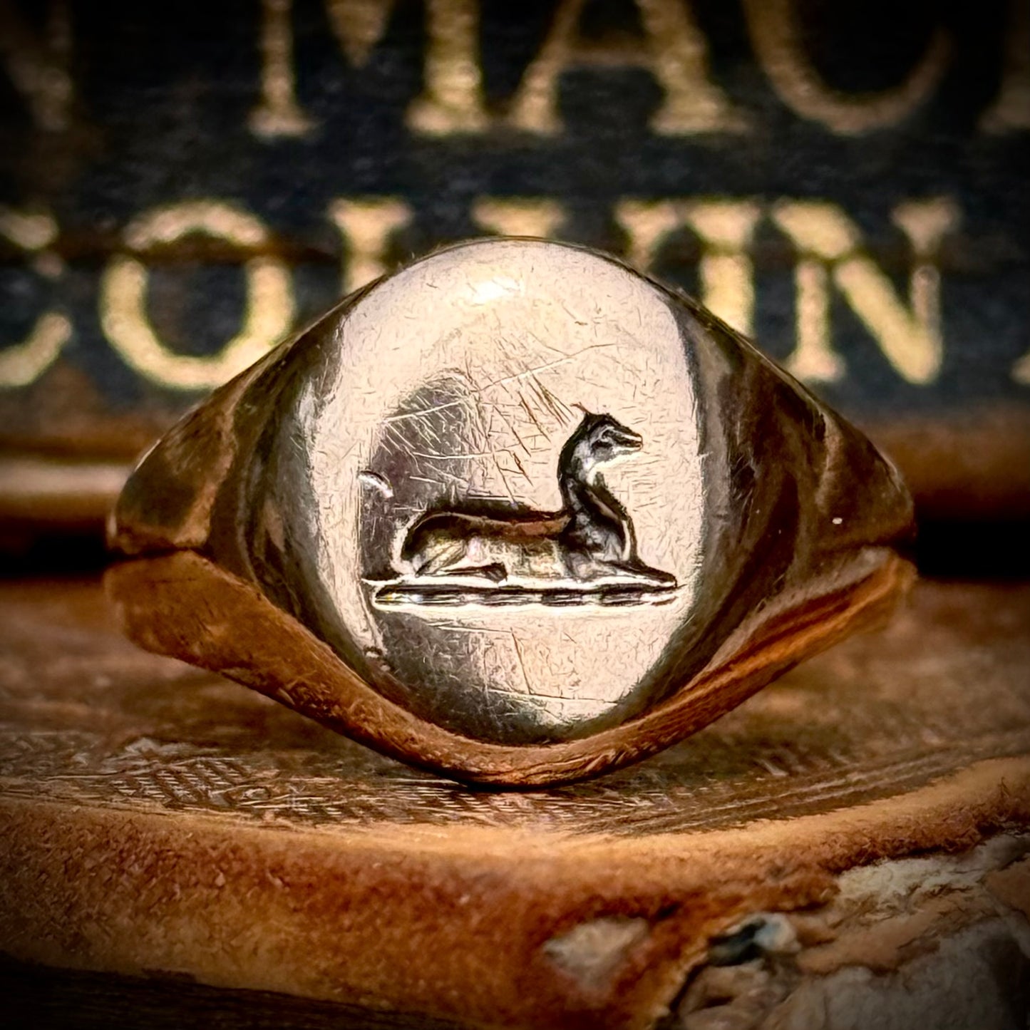 Vintage Heraldic Signet Ring in 9 Carat Rose Gold