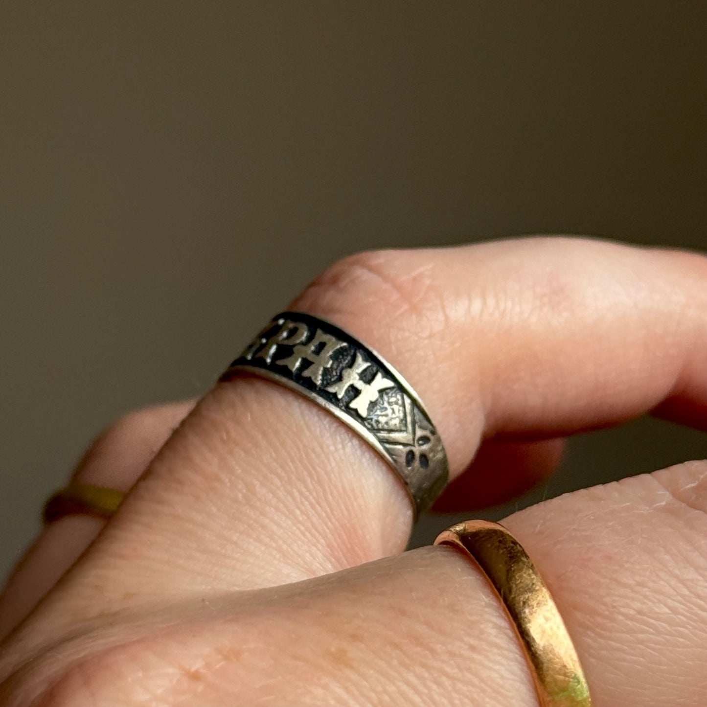 Victorian Sterling Silver 'Mizpah' Ring; Circa 1890