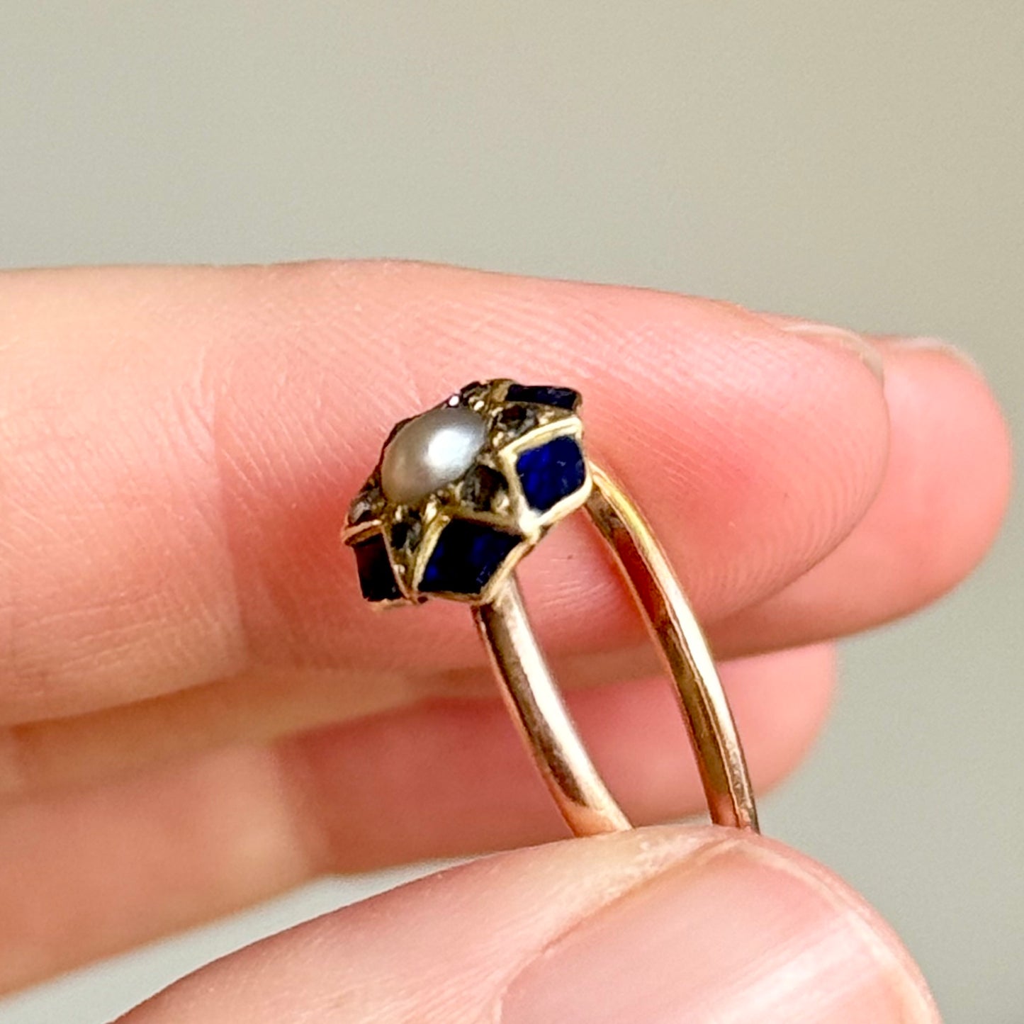 Enchanting Victorian Star Motif Diamond & Enamel Ring