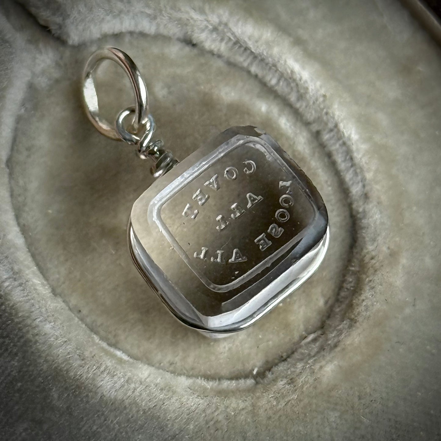 Antique Georgian Motto Glass Stone Pendant