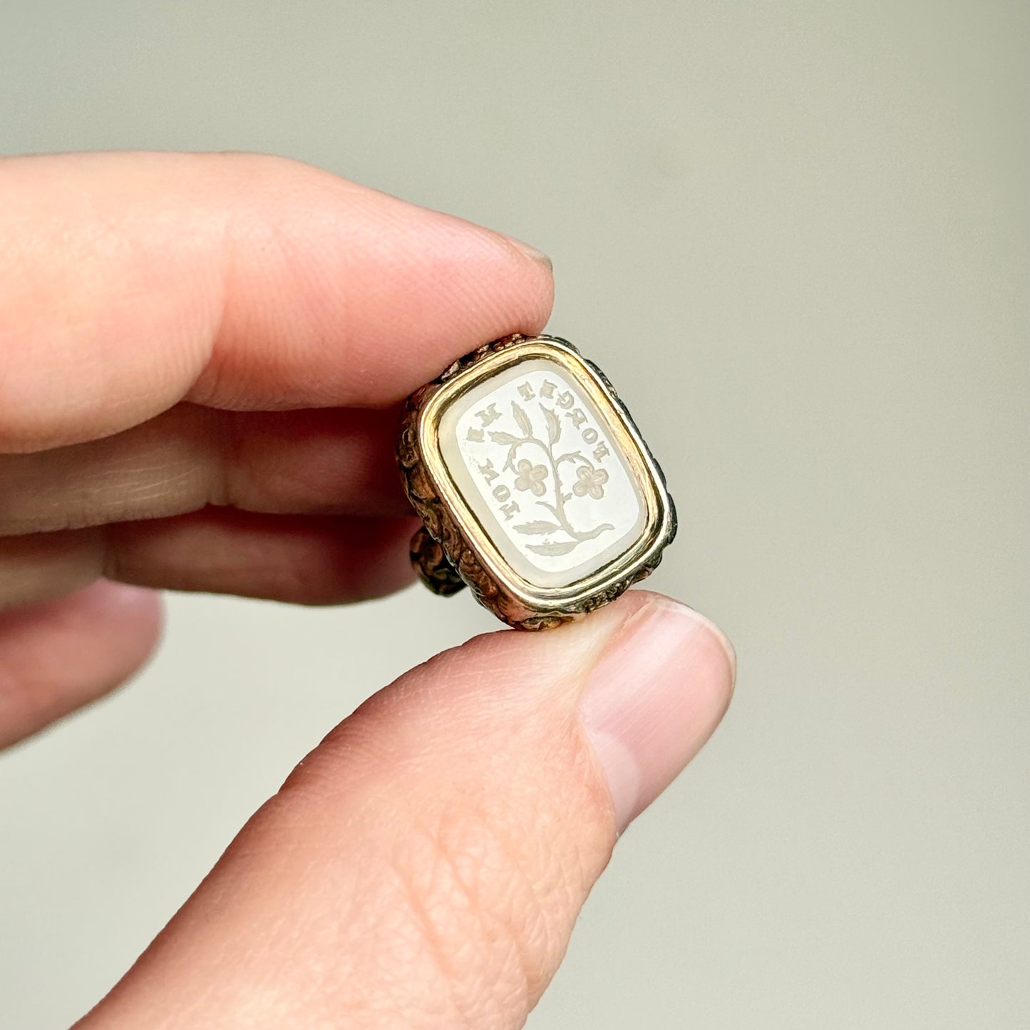Victorian "Forget Me Not" Intaglio Fob Pendant
