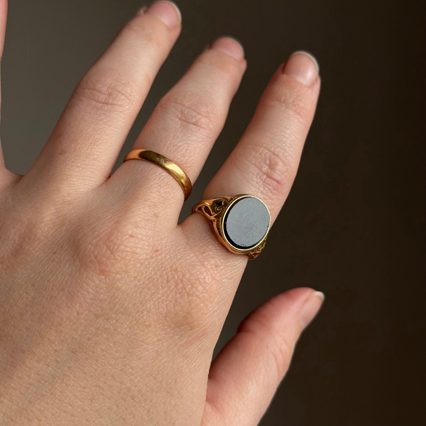 Victorian Bloodstone Signet Ring in 18 Carat Gold; Circa 1880