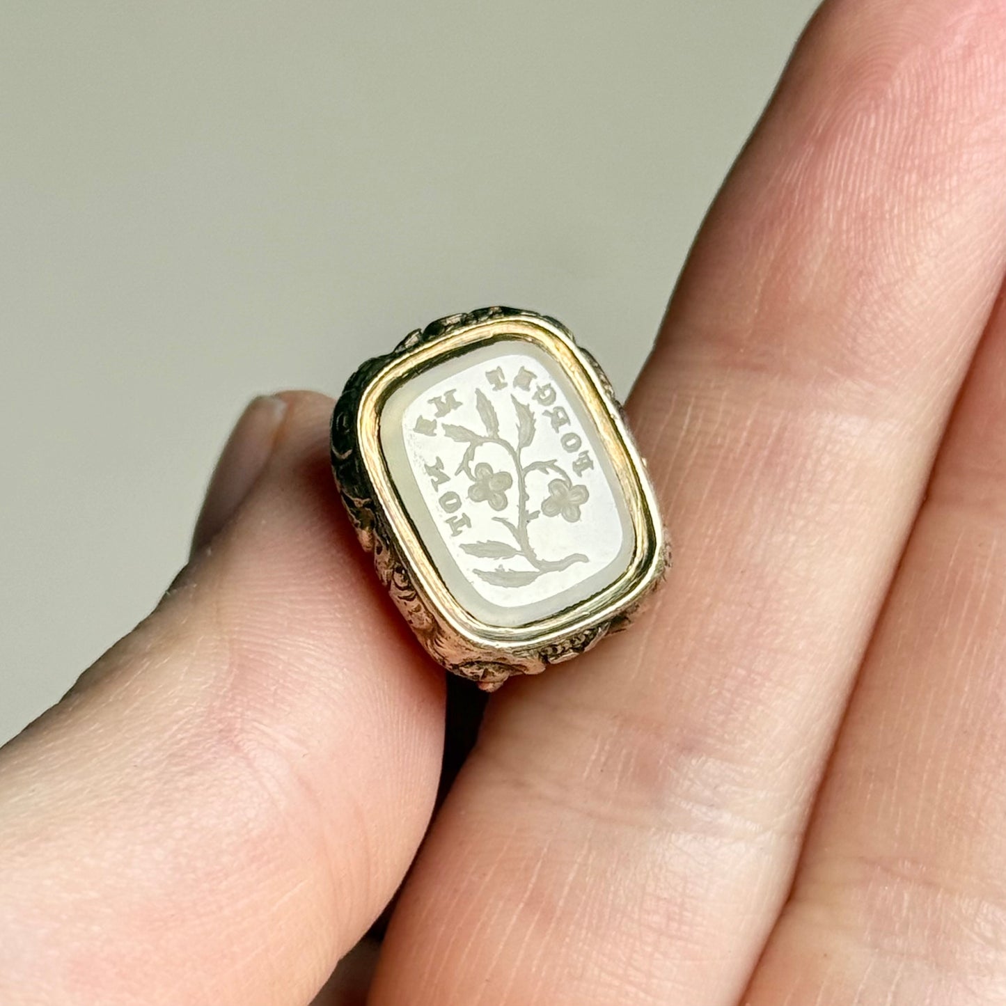 Victorian "Forget Me Not" Intaglio Fob Pendant