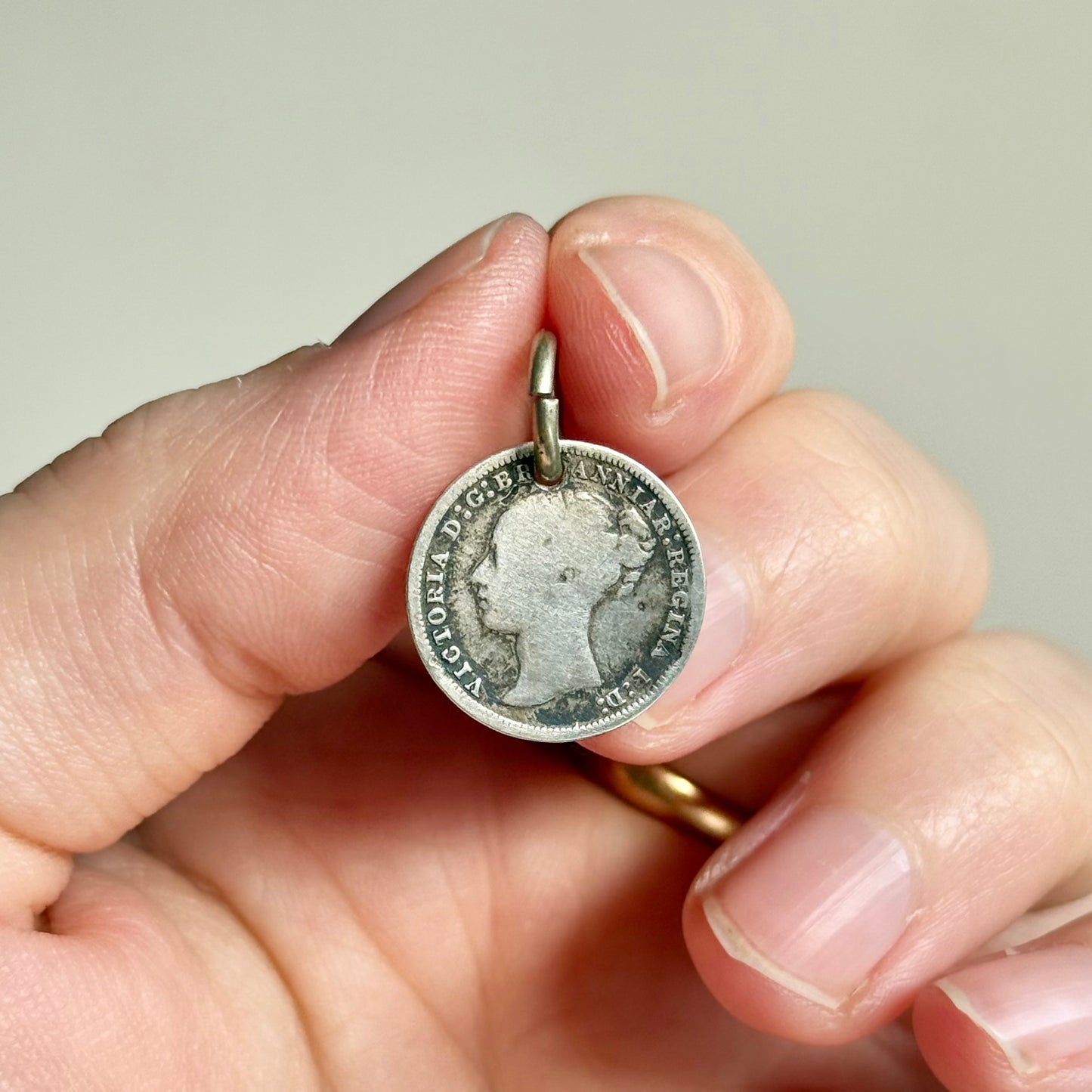 Victorian Love Token 'Uncle Dick' Coin Pendant; Circa 1860