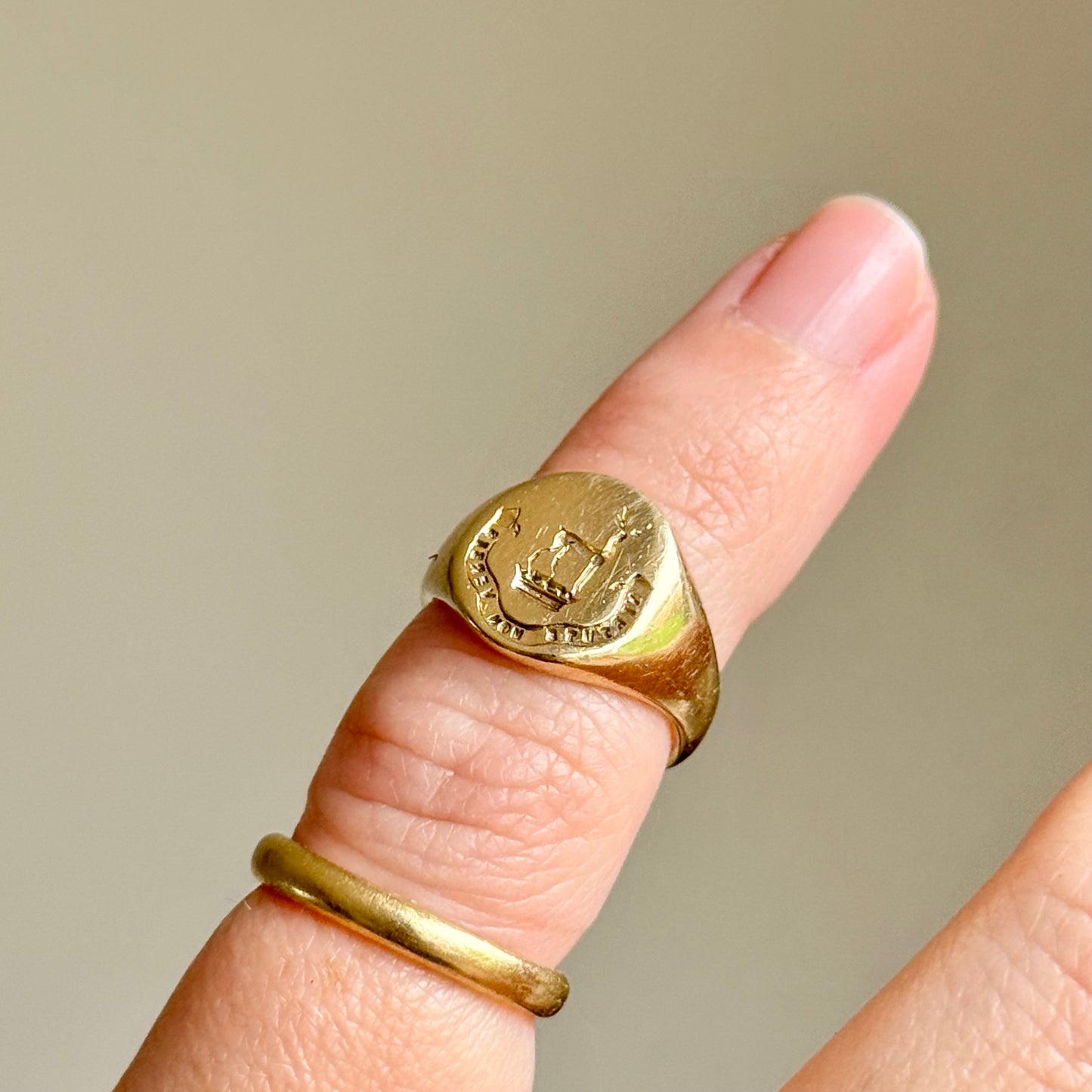 Vintage Signet Ring in 9 Carat Gold; Circa 1975