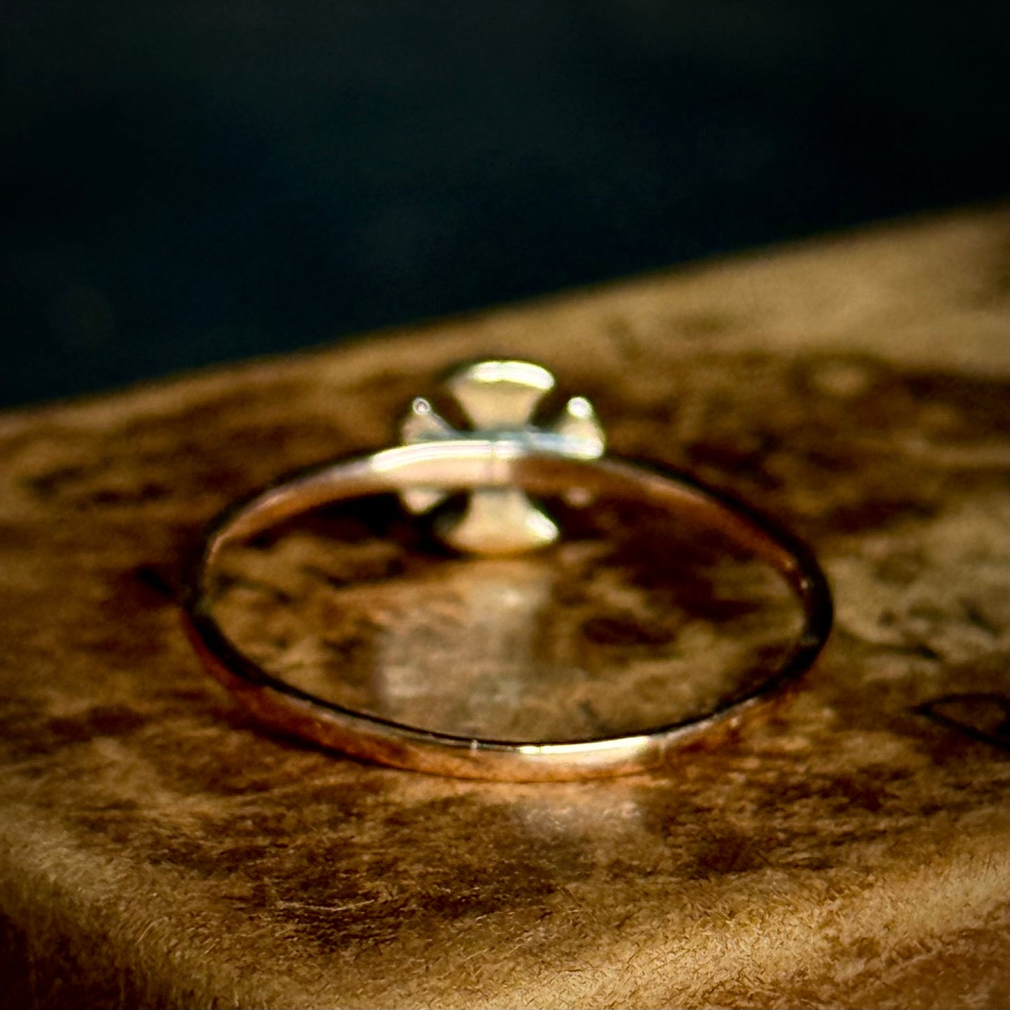 Antique Old Cut Diamond Cross Ring