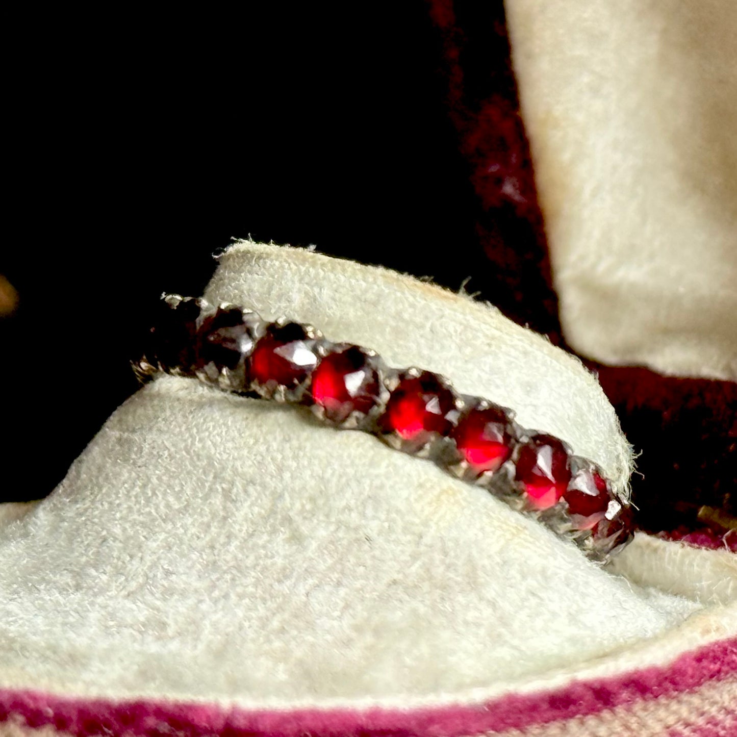 Early Victorian Garnet Eternity Ring; Circa 1830