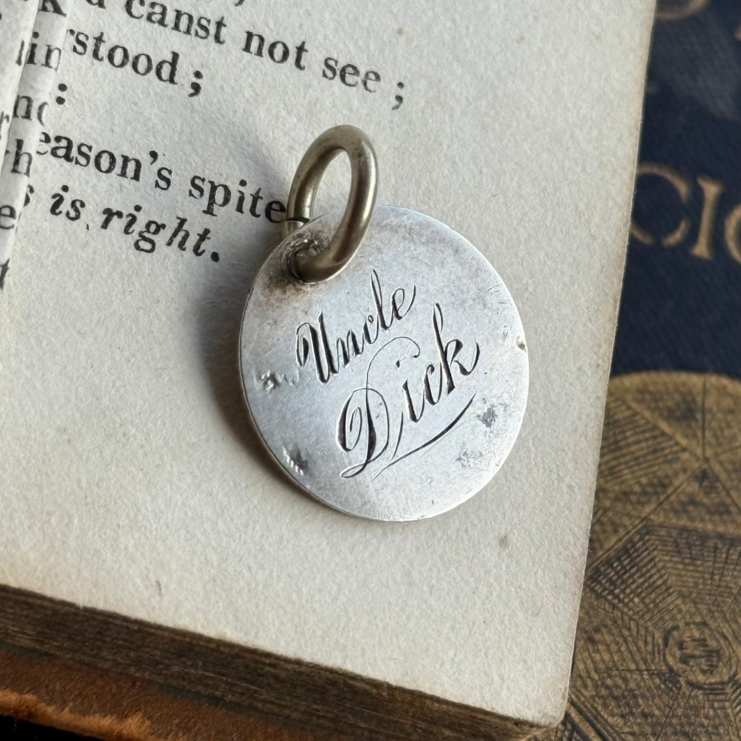 Victorian Love Token 'Uncle Dick' Coin Pendant; Circa 1860