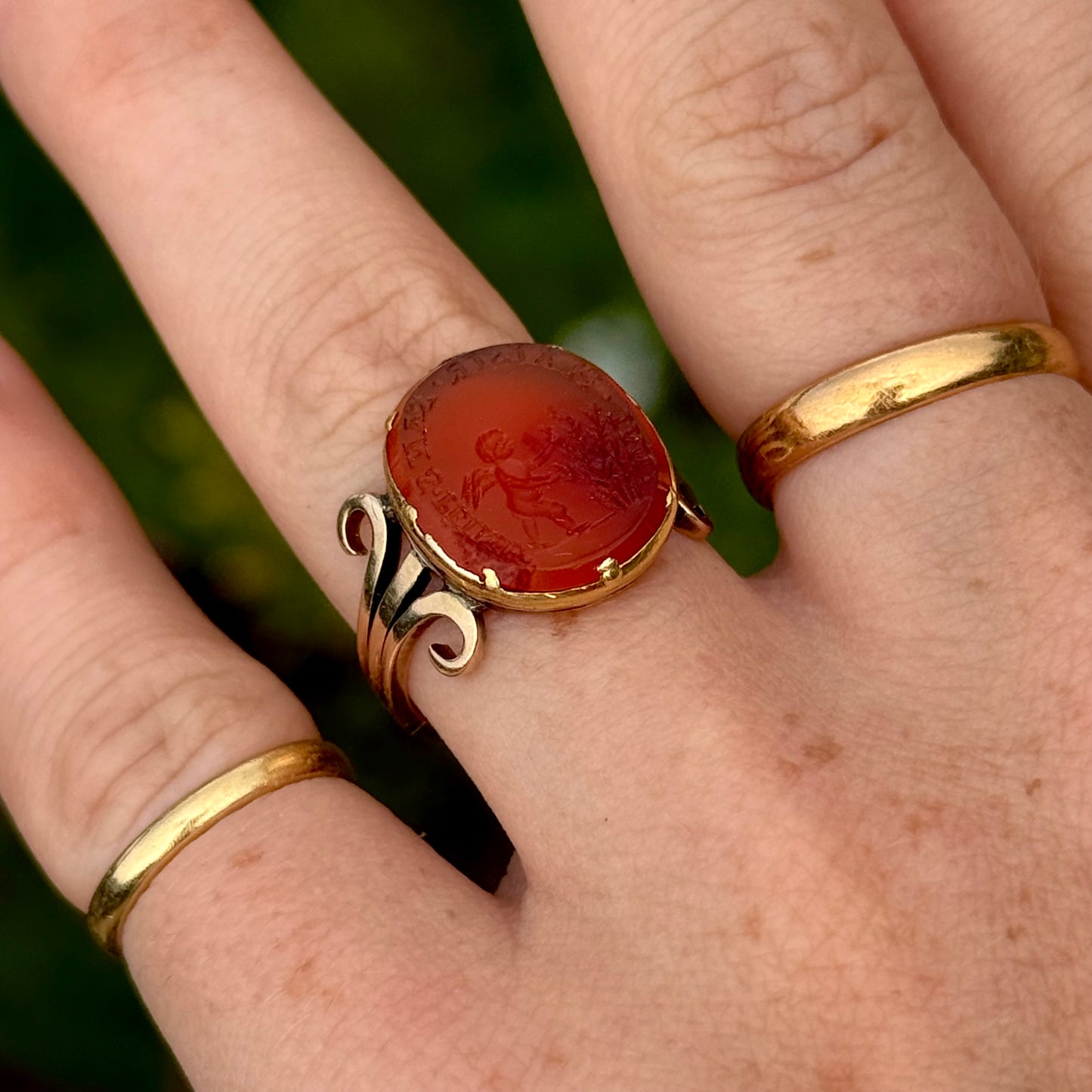 Antique Georgian Cherub Intaglio Ring