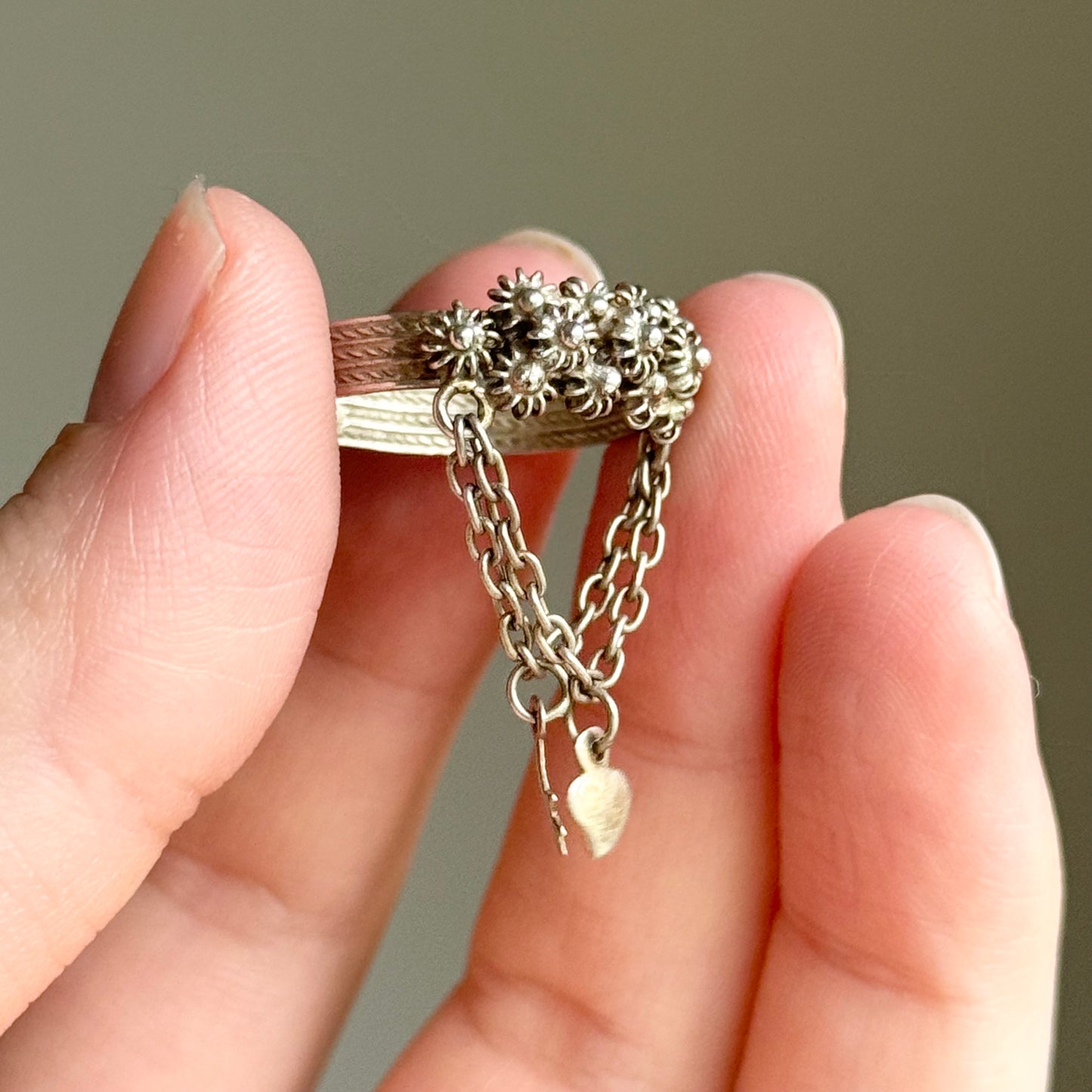 Antique Victorian Italian Cannetille Ring in Silver