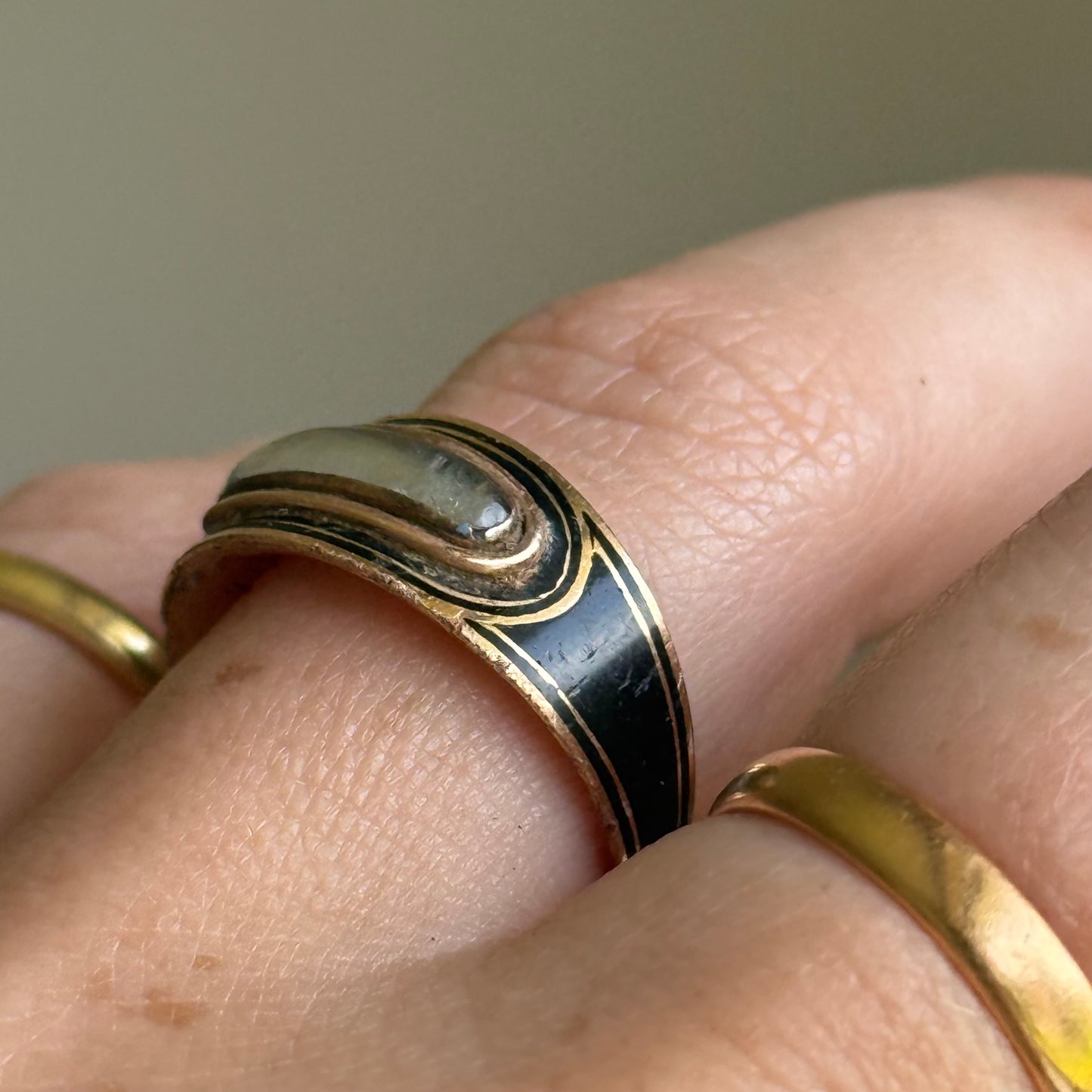 Antique Georgian Locket Mourning Ring; Circa 1801