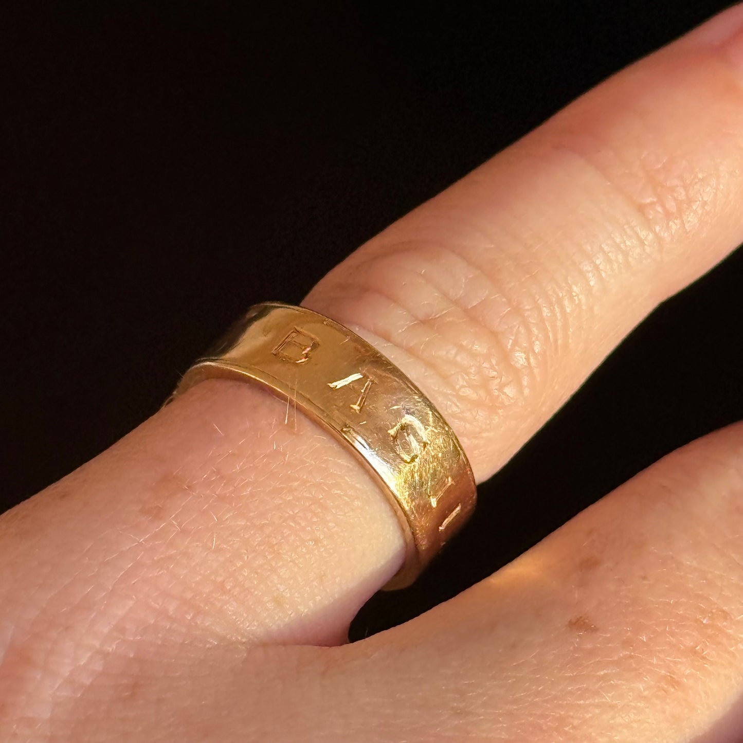 Victorian Mourning Locket Ring in 18 Carat Gold; Circa 1880