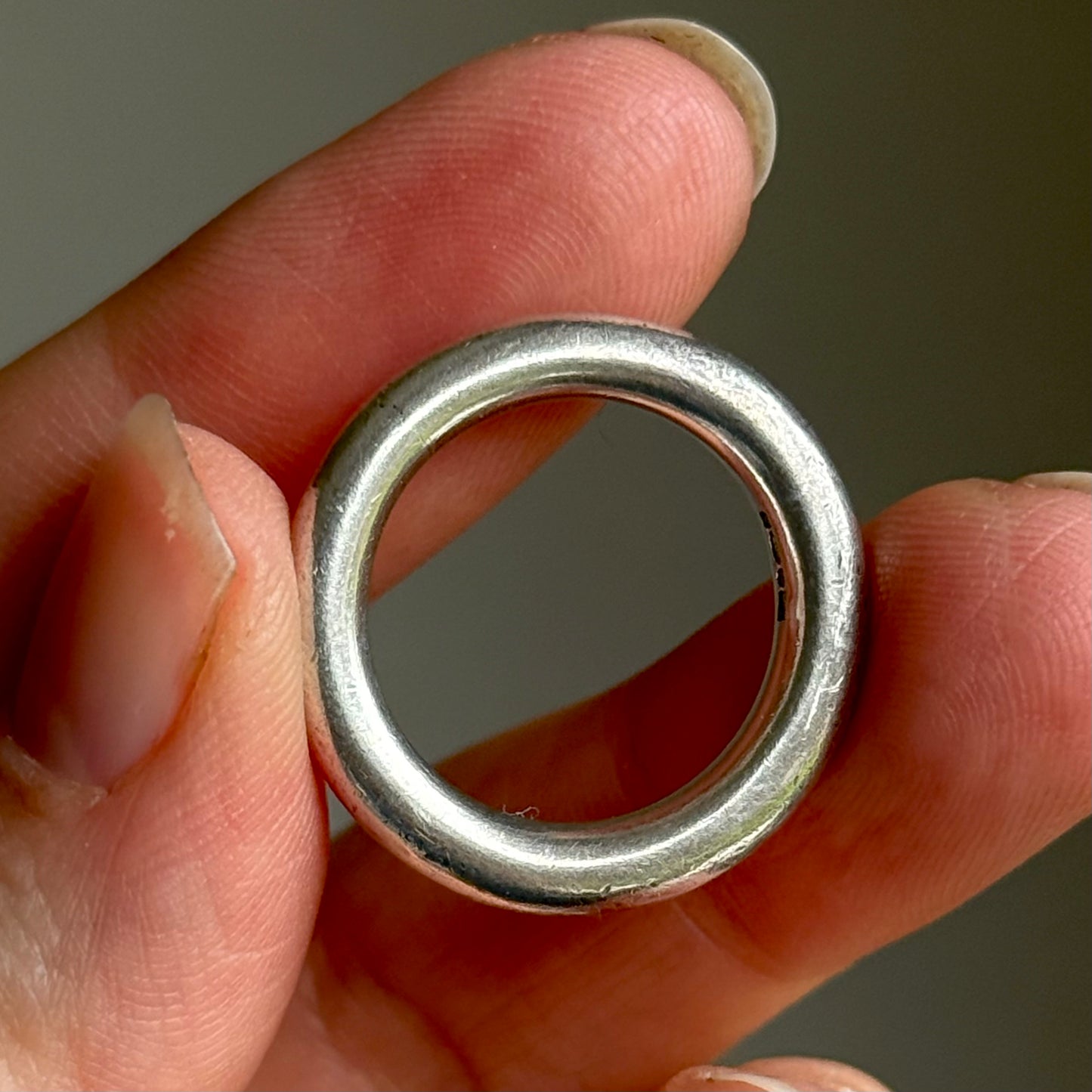 Vintage Donut Heavy Sterling Silver Ring