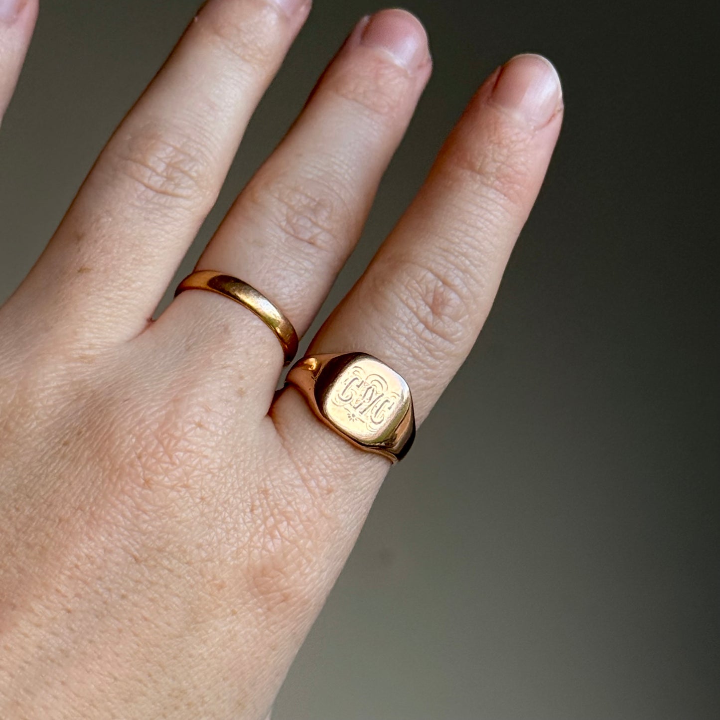 Antique 'CWC' Signet Ring in 9 Carat Gold; Circa 1919