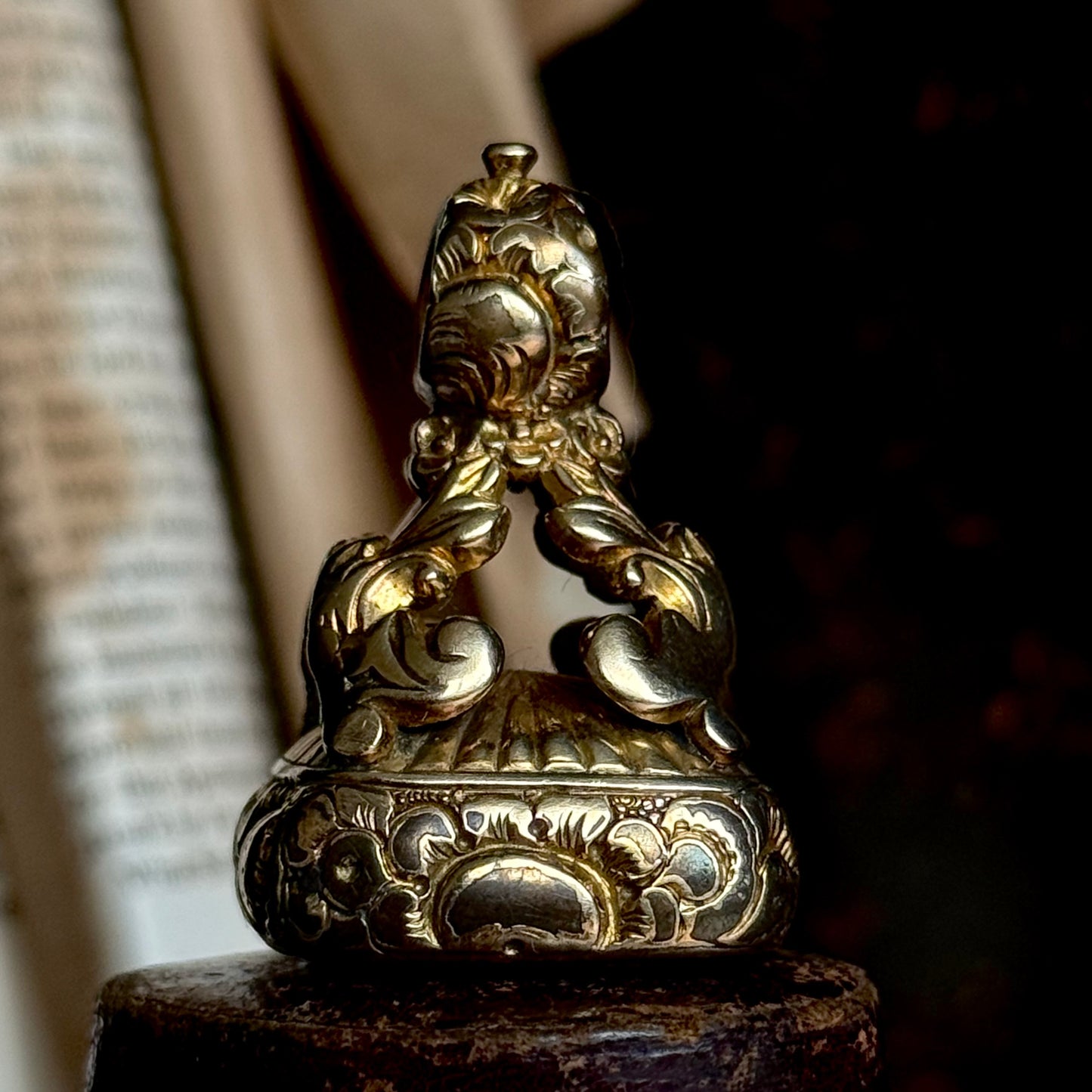 Victorian "I hope for better things" Intaglio Lion Fob Pendant