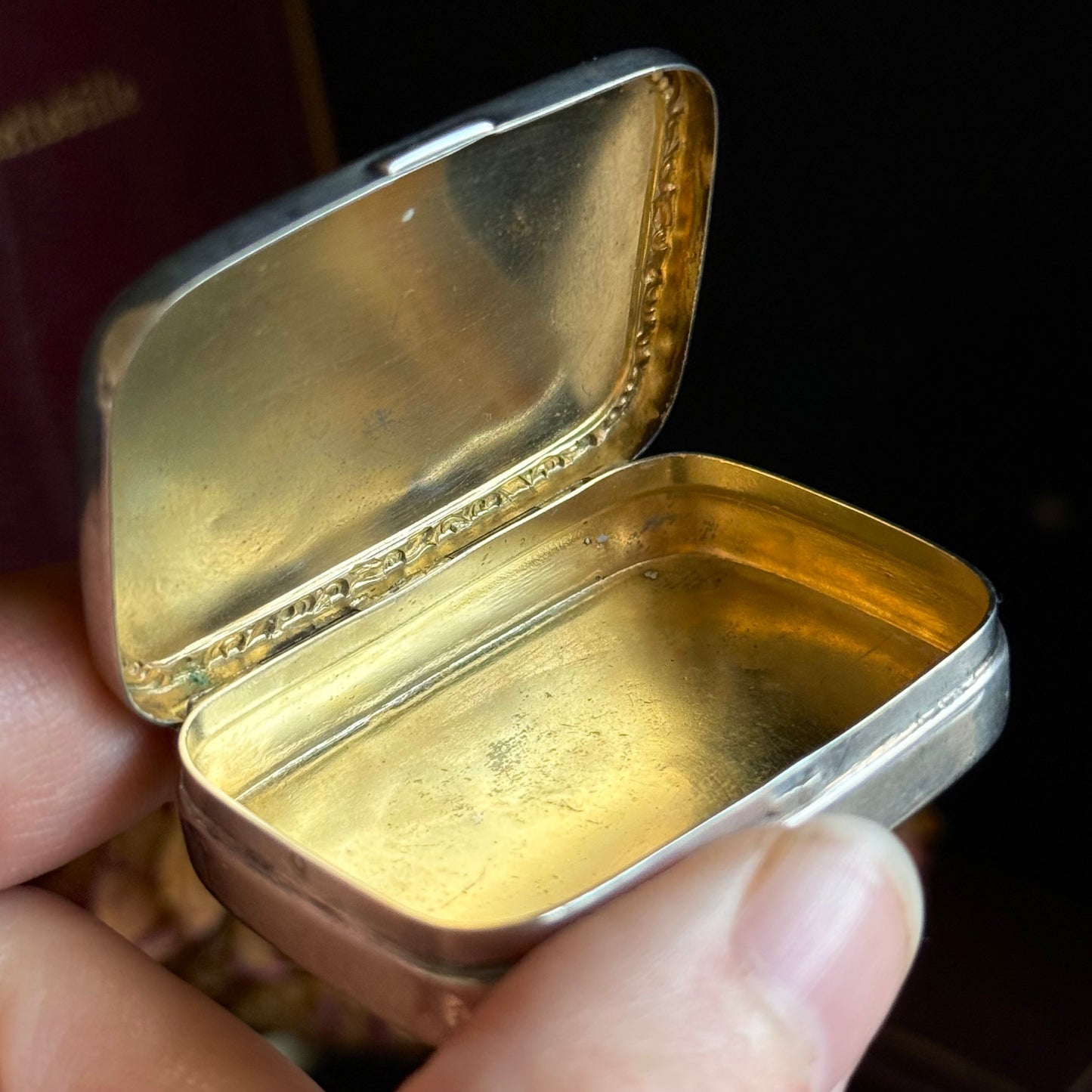 Antique Shibayama Trinket Box in Sterling Silver