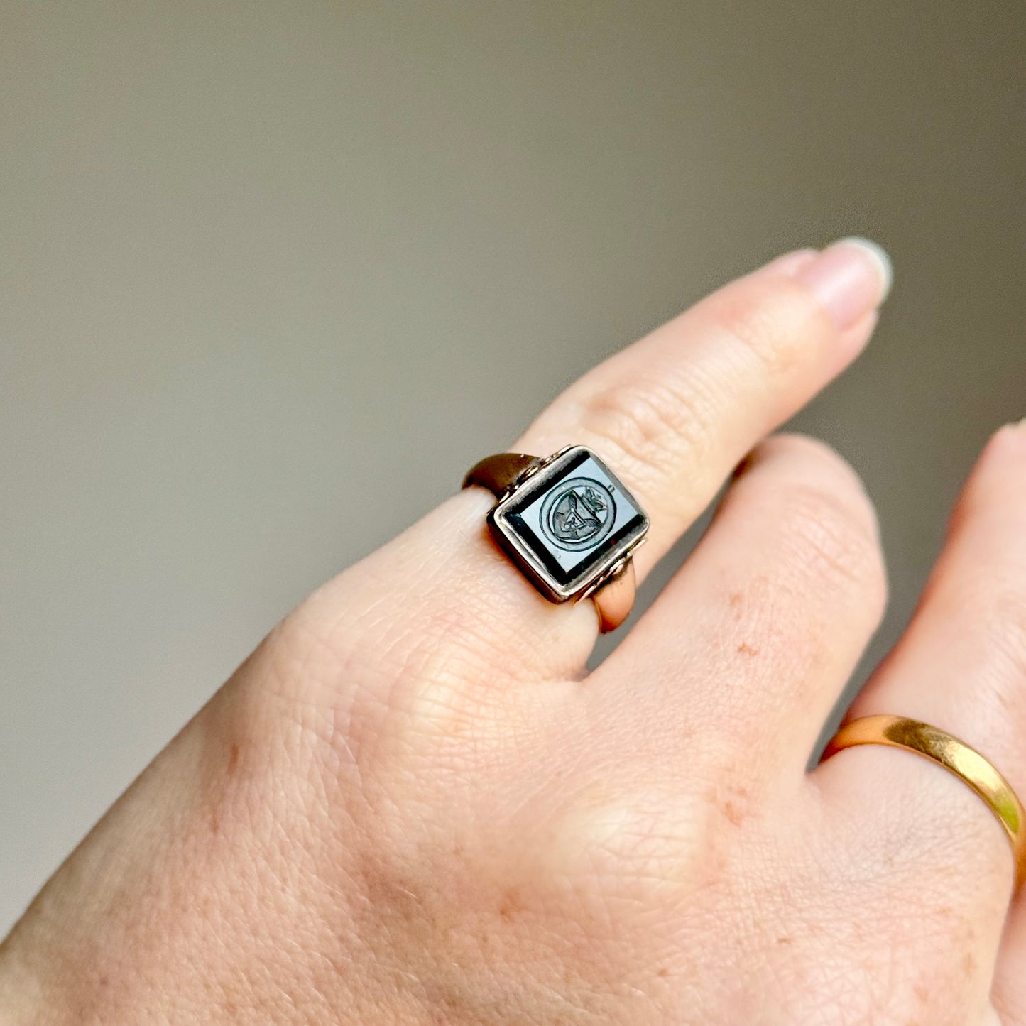 Rare Georgian Bloodstone Swivel Intaglio Ring; Heron-Maxwell Provenance