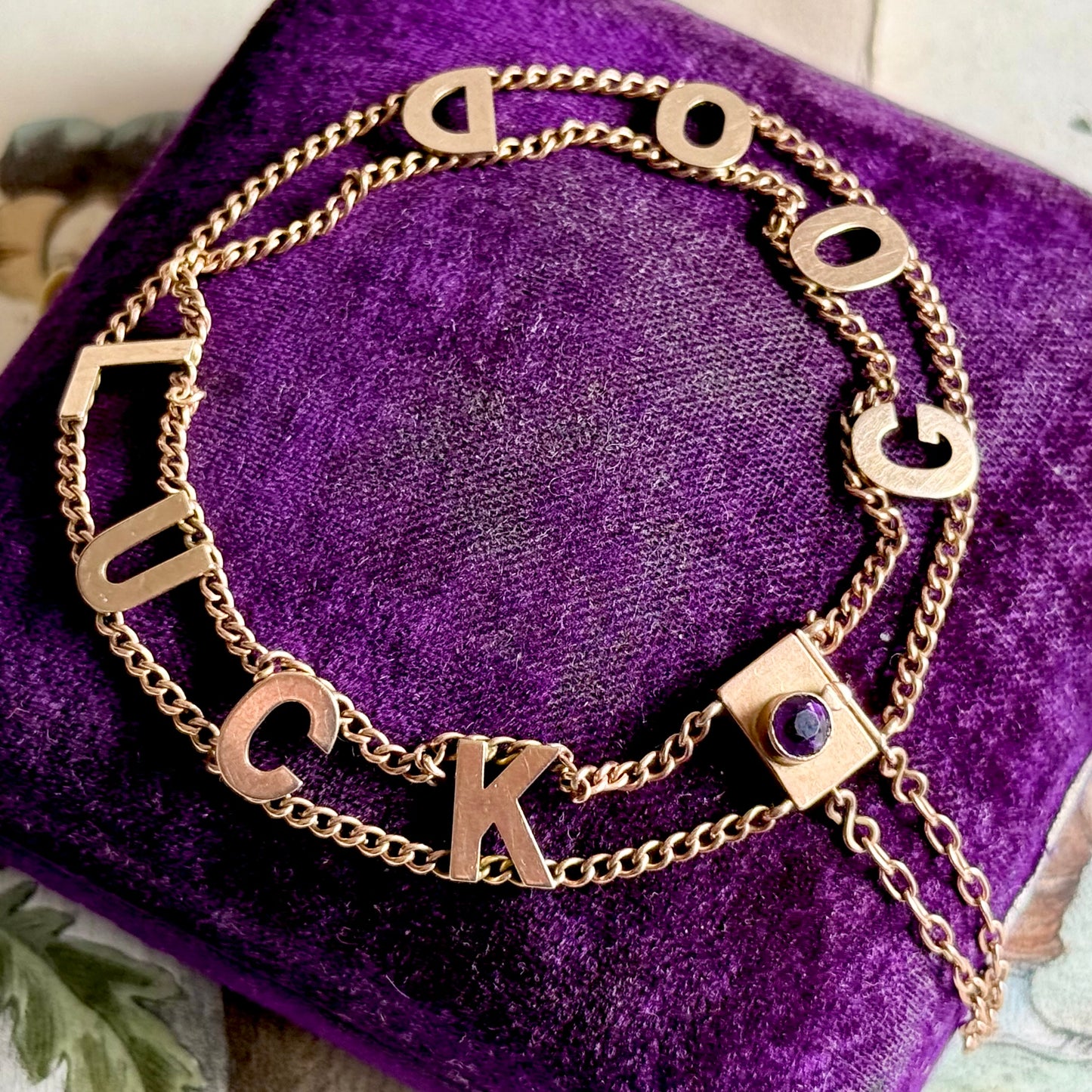 Antique Good Luck Bracelet in 9 Carat Rose Gold, Circa 1900