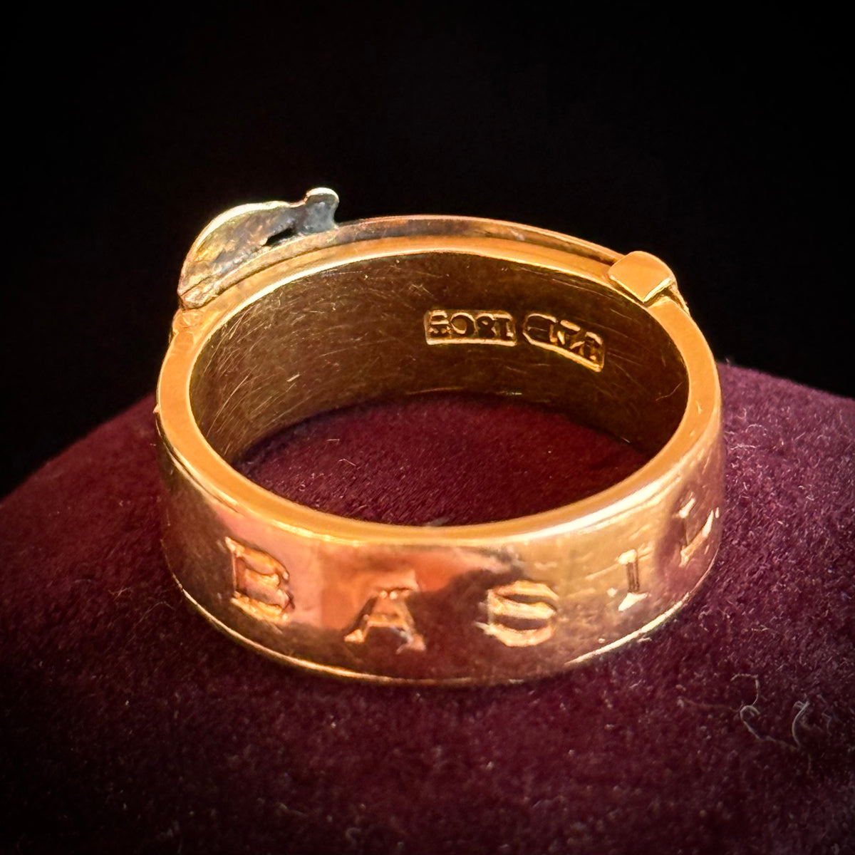 Victorian Mourning Locket Ring in 18 Carat Gold; Circa 1880