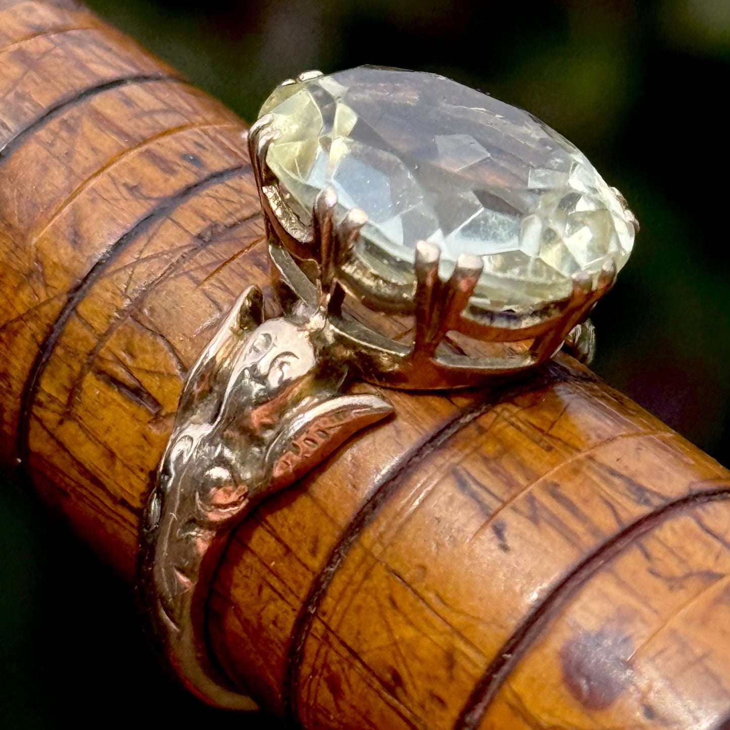 Vintage Citrine Angel Ring in 9 Carat Gold