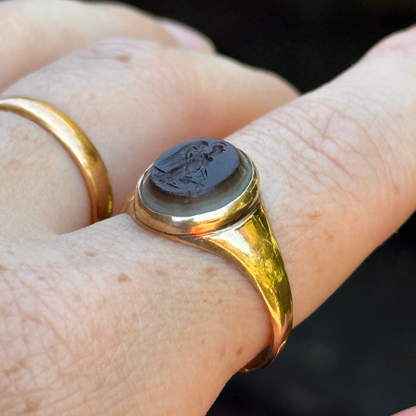 Ancient Roman Goddess Victoria Intaglio Ring