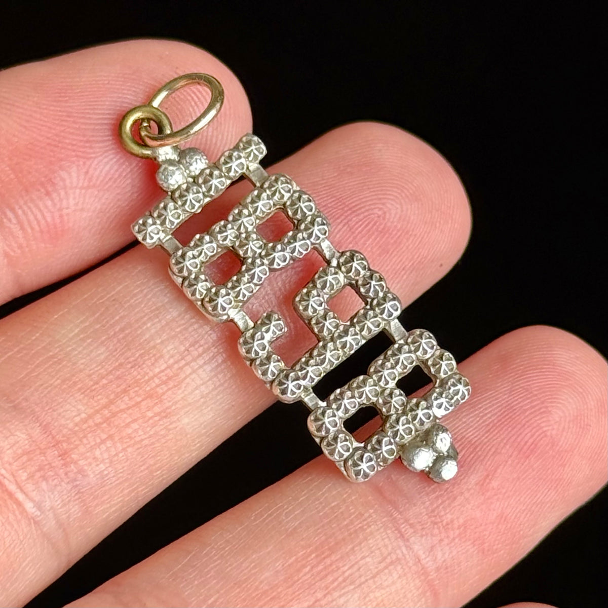 Antique Victorian 1898 Silver & Gold Pendant