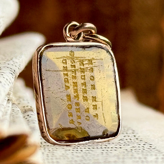 Antique Sentimental Intaglio Pendant in 9 carat Gold