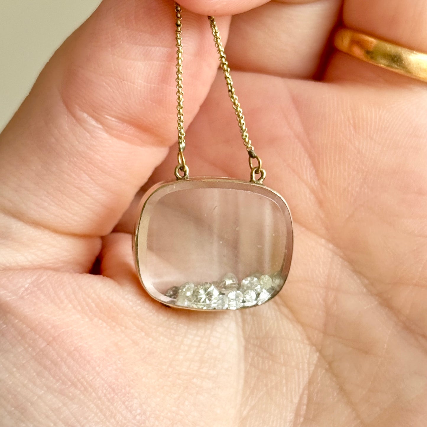 Late Georgian Gold Double Glazed Locket Pendant; Circa 1830