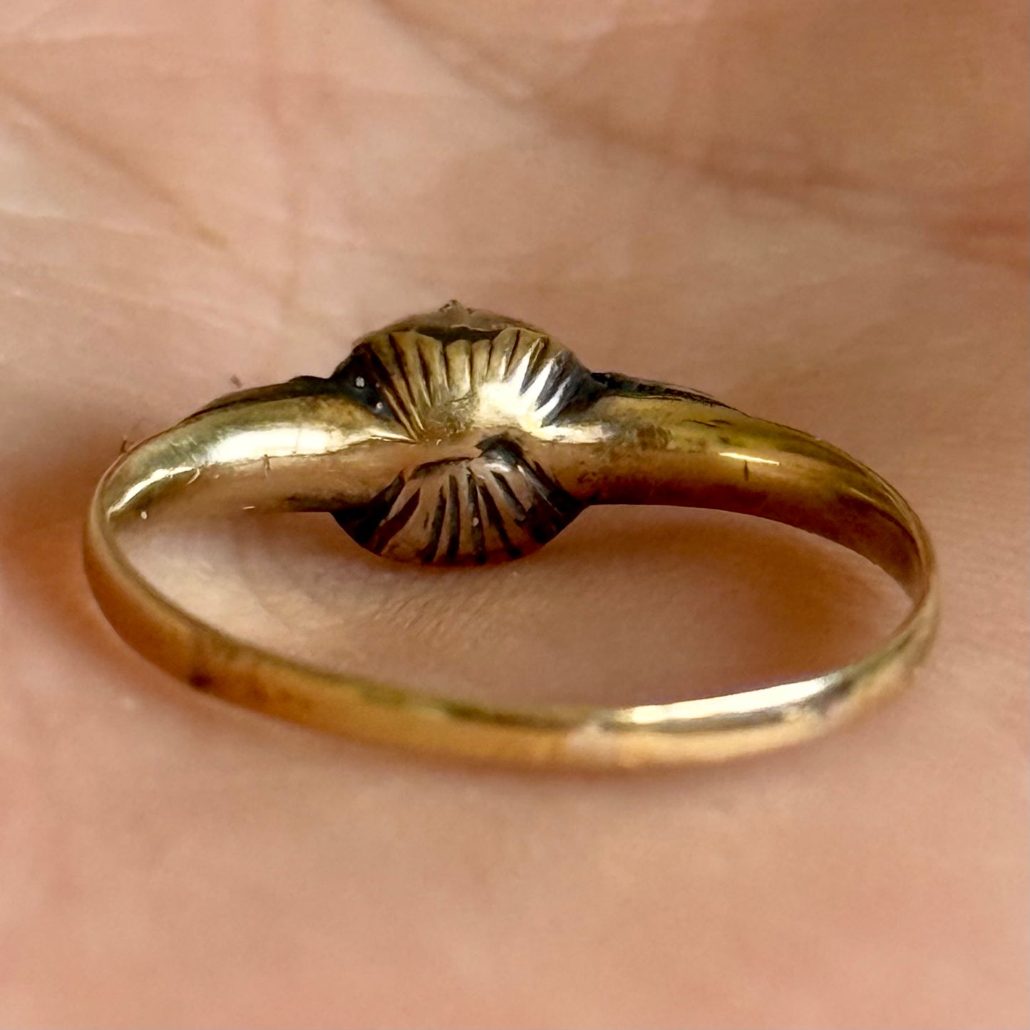 Georgian Rose Cut Diamond Ring; Circa 1800