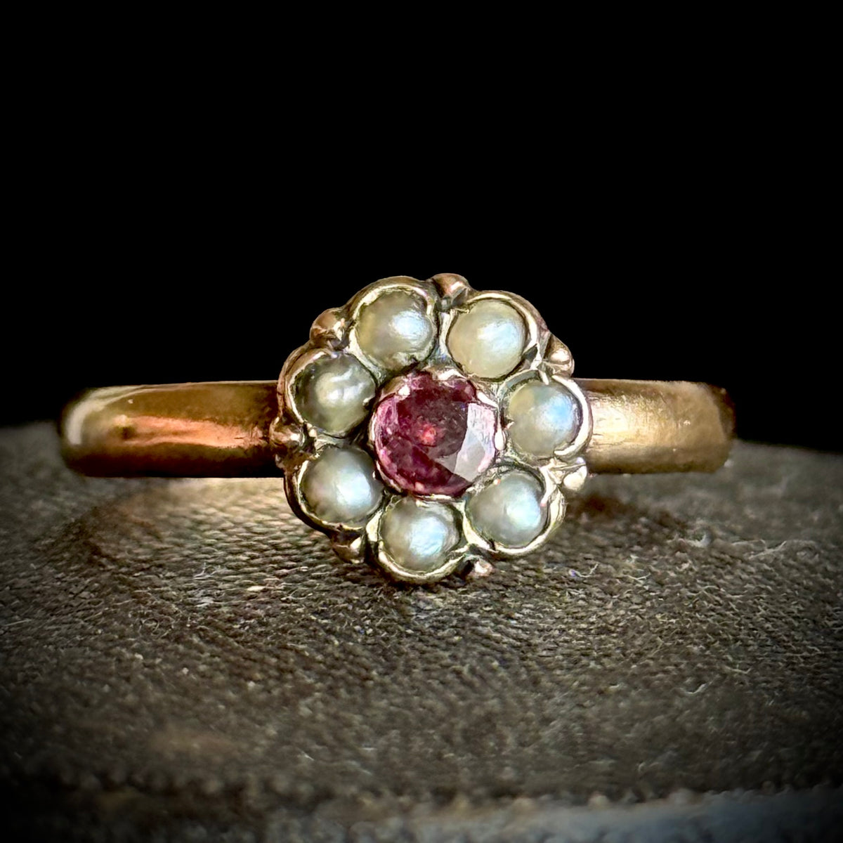 Victorian Ruby Cluster Ring in 9 carat Gold; Circa 1898
