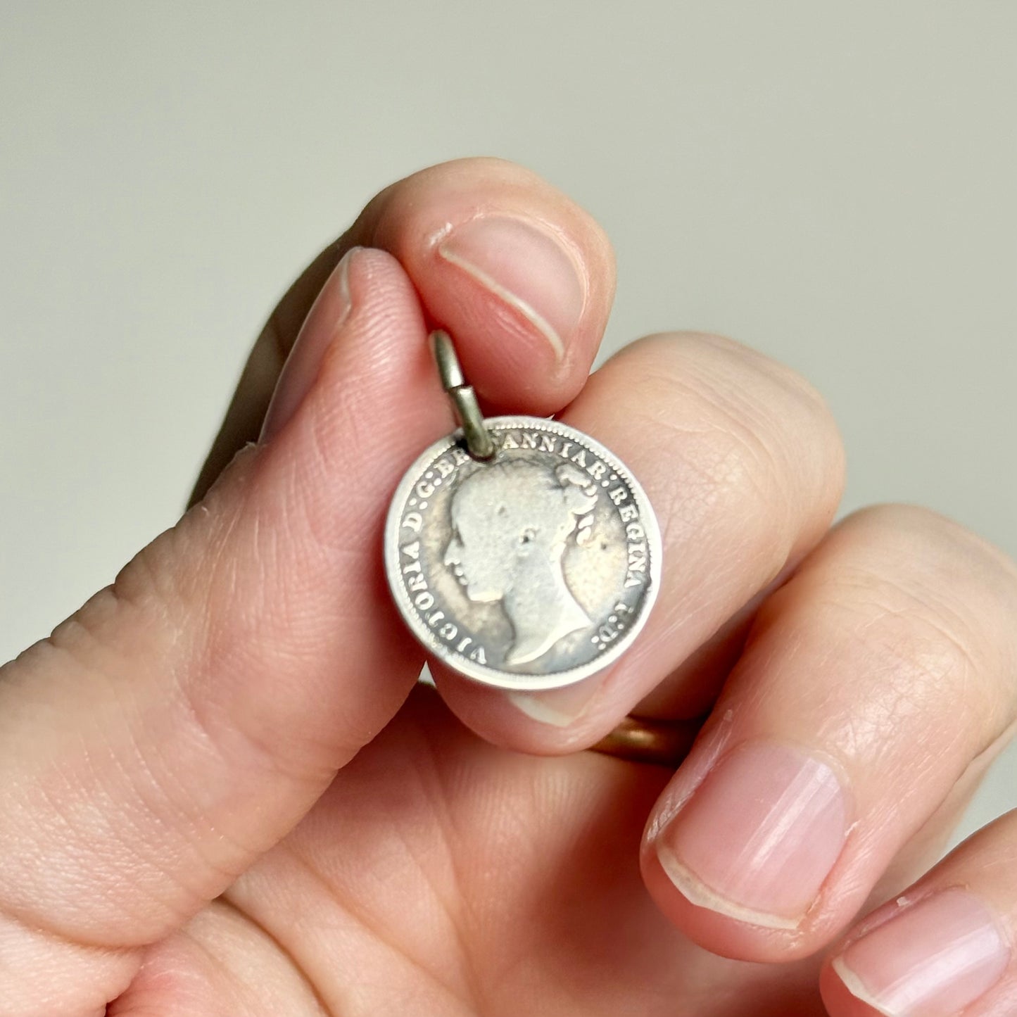 Victorian Love Token 'Uncle Dick' Coin Pendant; Circa 1860