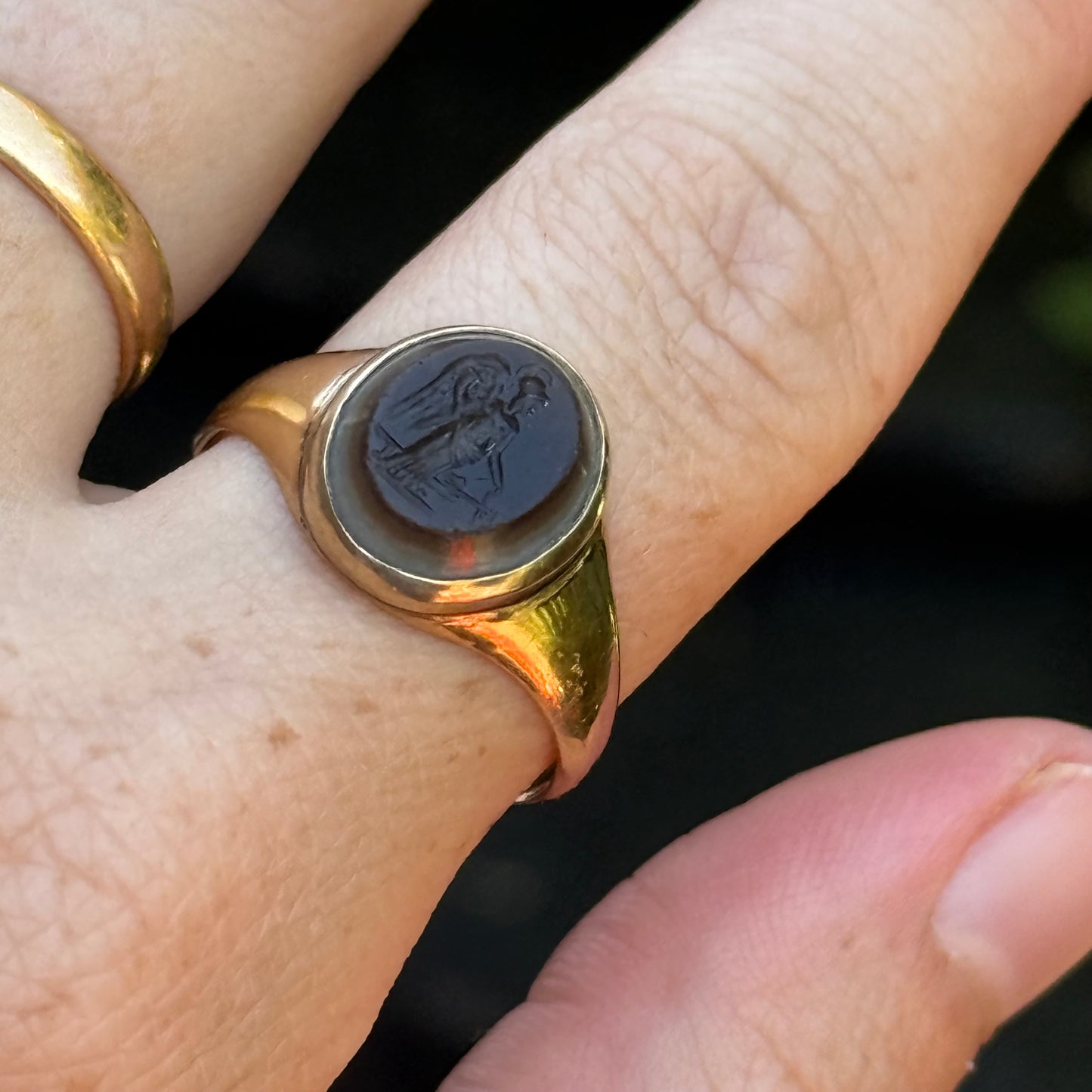 Ancient Roman Goddess Victoria Intaglio Ring