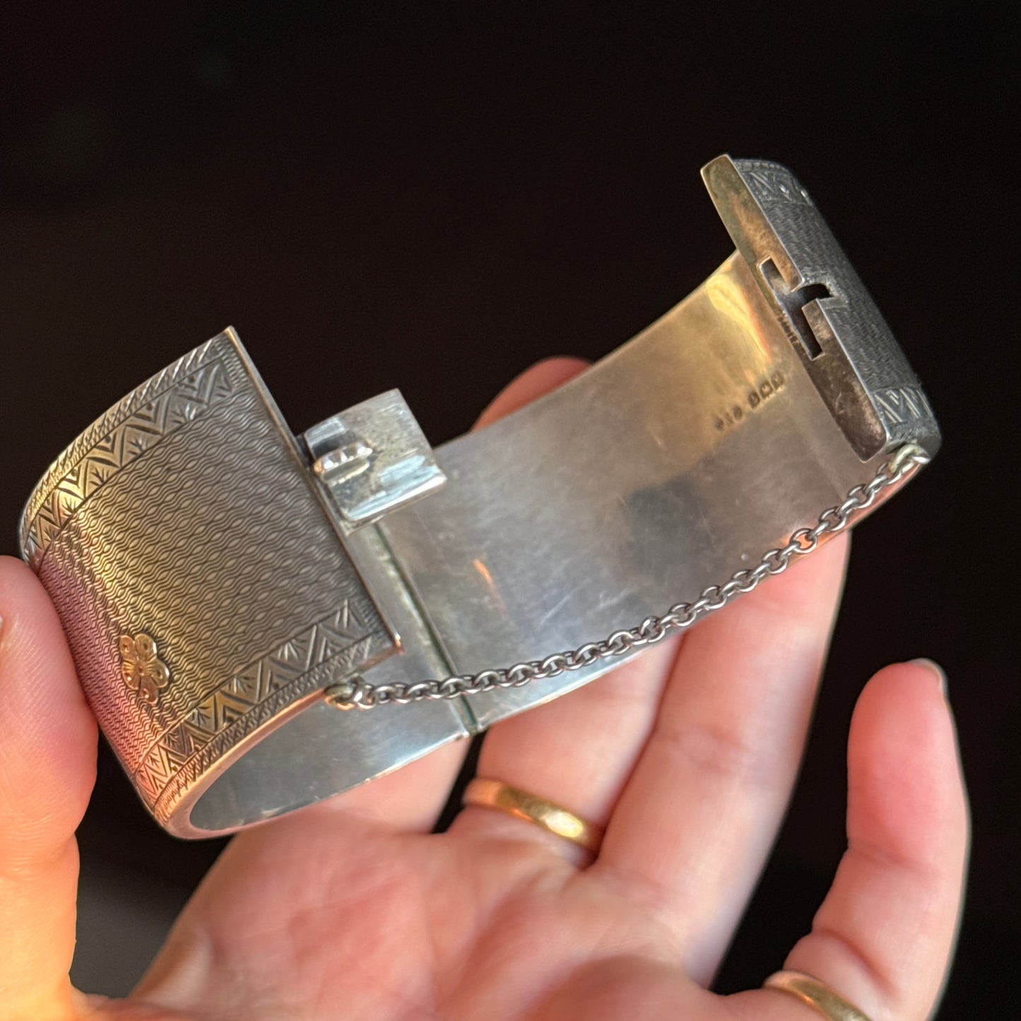 Victorian Forget Me Not Bangle; Circa 1873