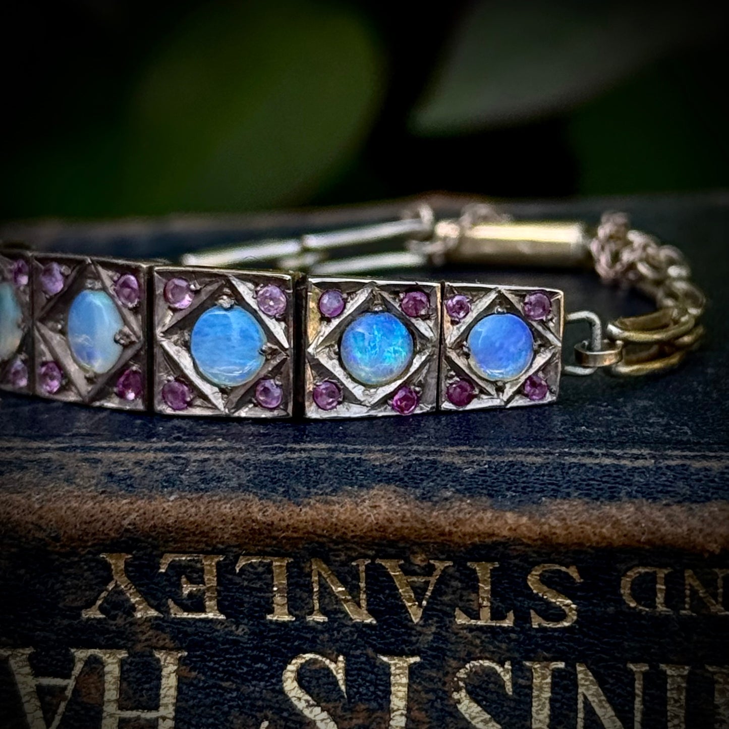 Vintage Opal & Ruby Bracelet in 5 Carat Gold