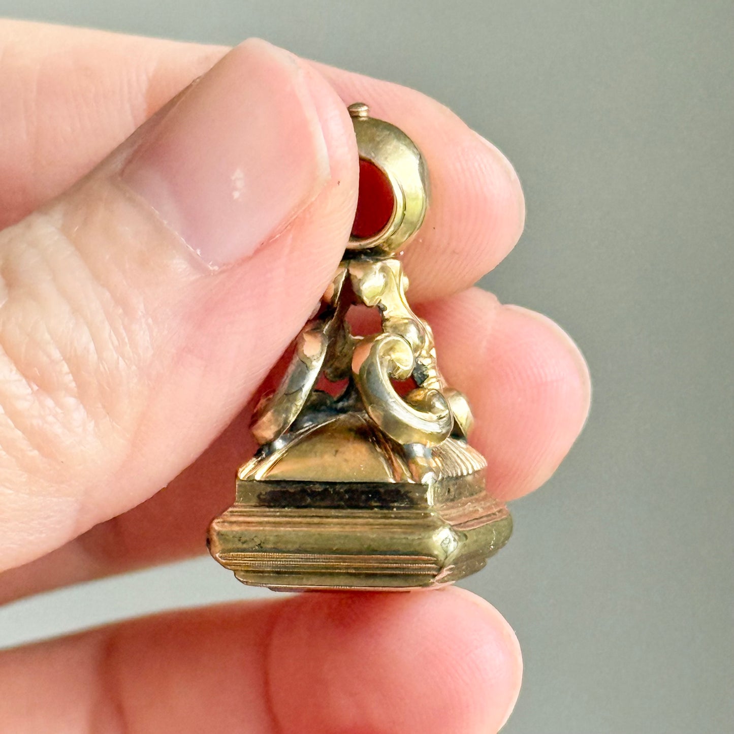 Antique Victorian Fob Intaglio Pendant; Circa 1890