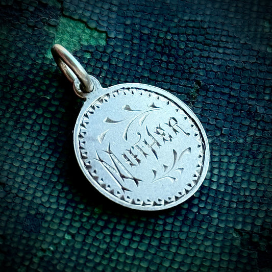Victorian Love Token 'Mother' Coin Pendant; Circa 1870