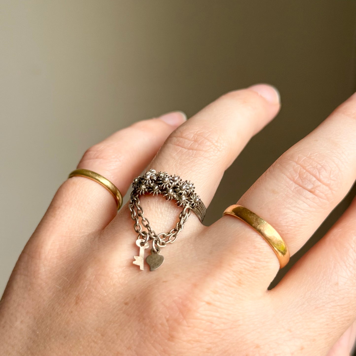 Antique Victorian Italian Cannetille Ring in Silver