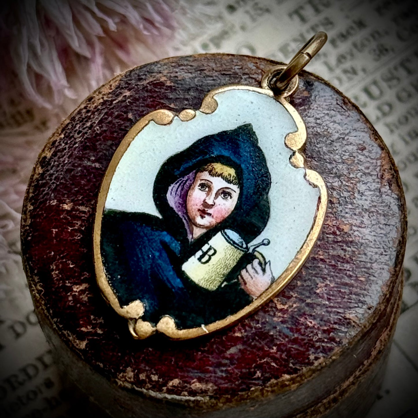 Antique Enamel “Gruss aus München” Souvenir Pendant