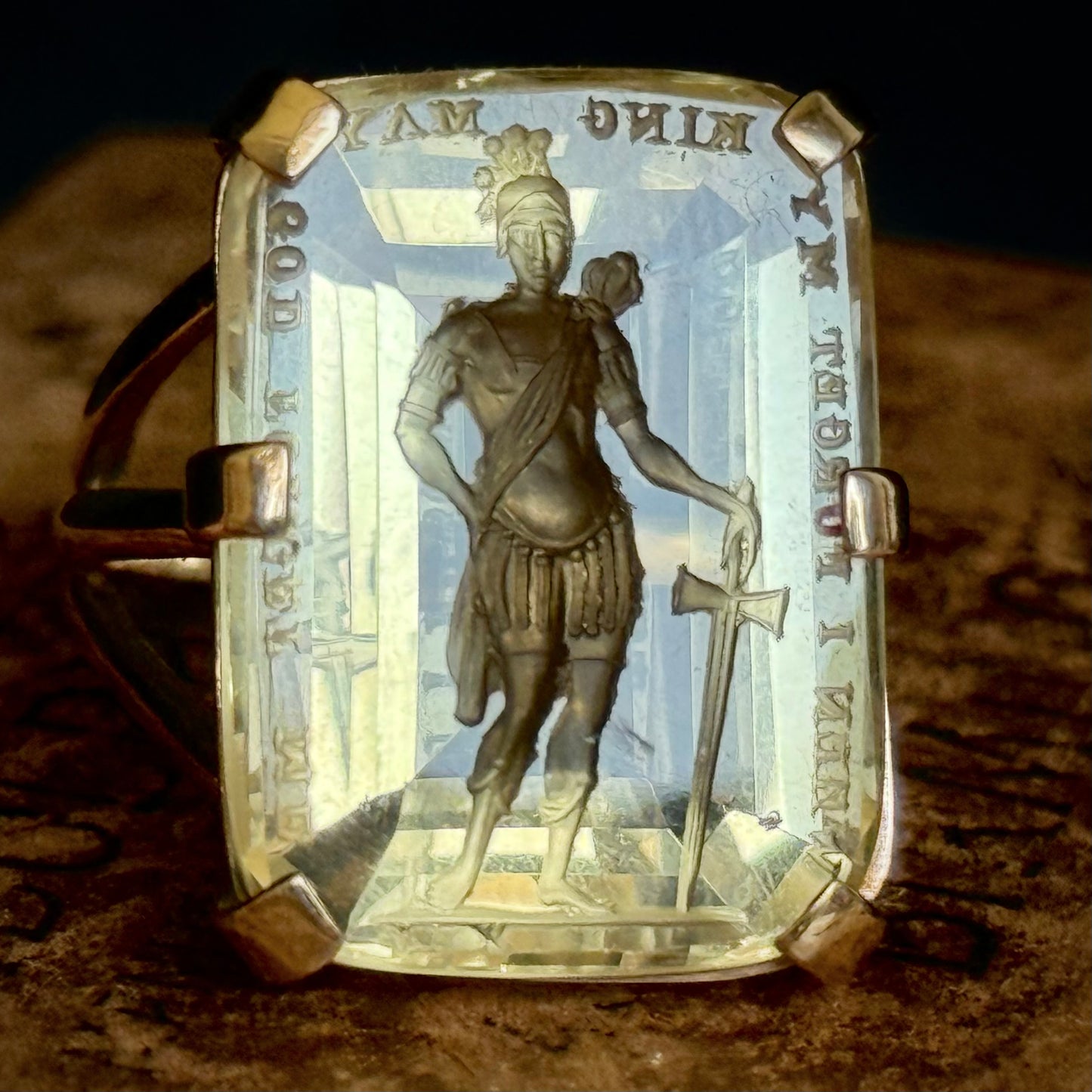 Substantial Citrine Intaglio Ring in 9 Carat Gold