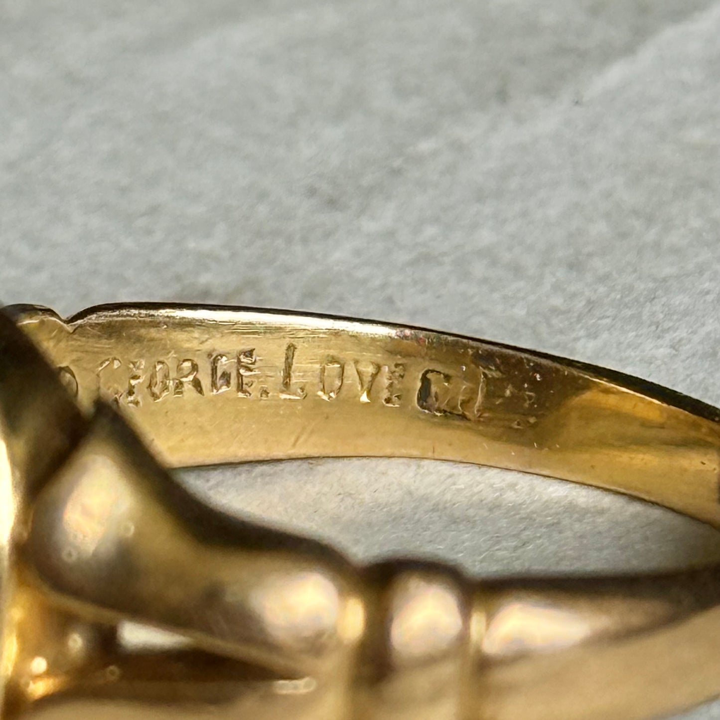 Victorian Carnelian Rose Intaglio Signet Ring; Circa 1891