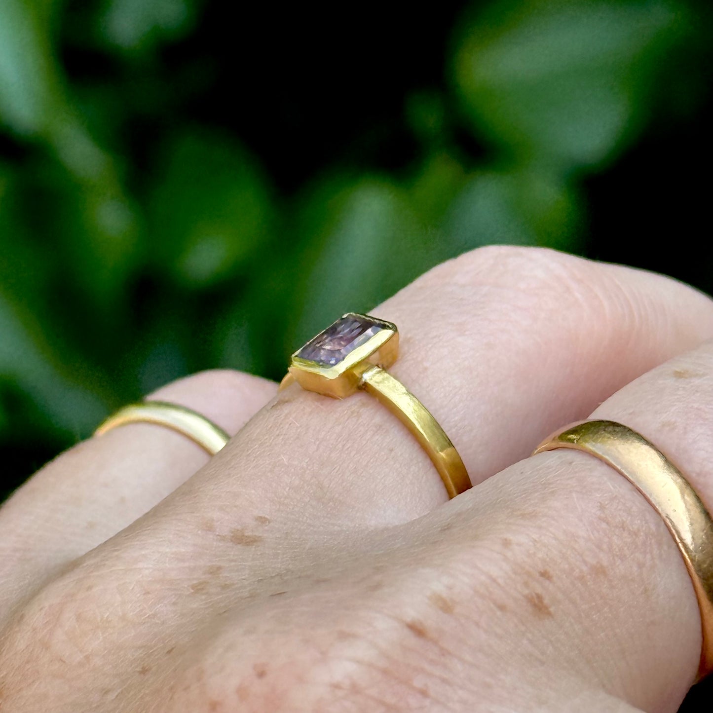 Handmade Amethyst Intaglio Ring in 22 Carat Gold