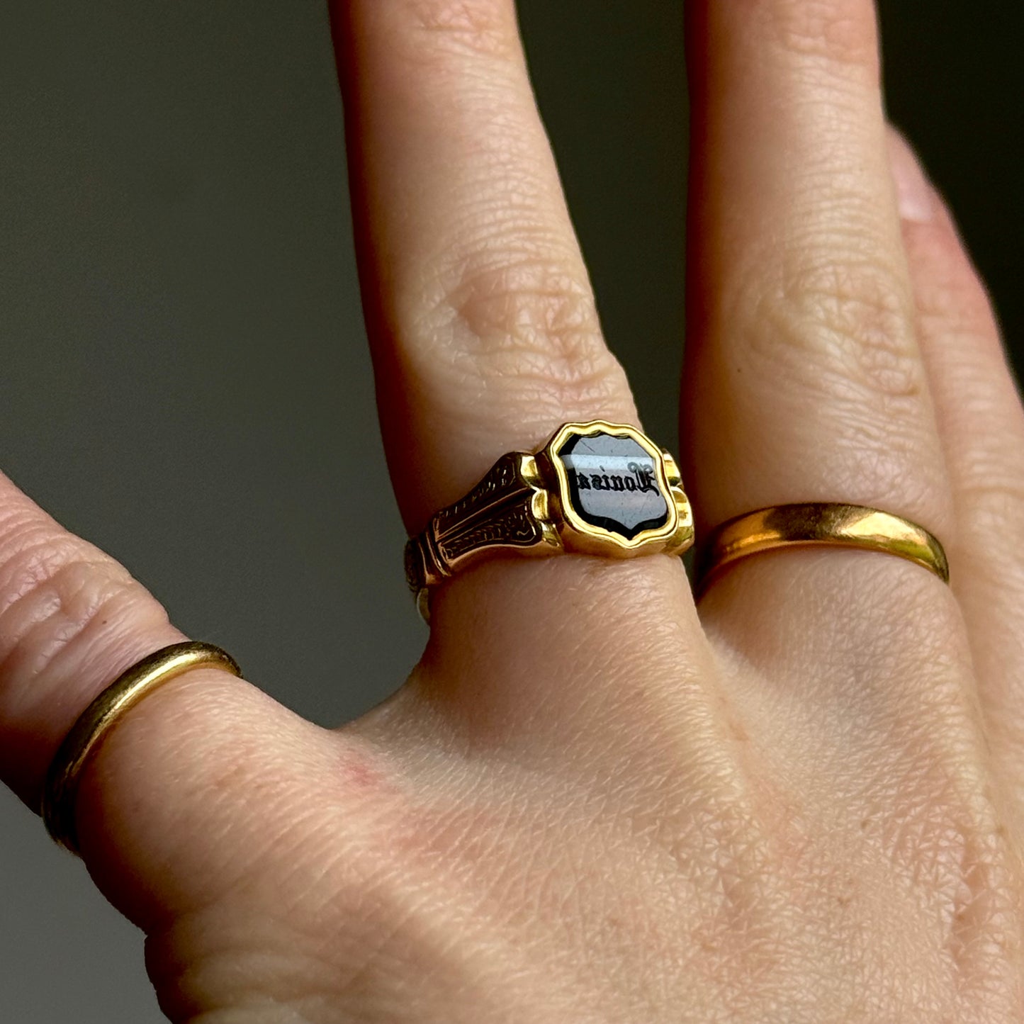 Antique Agate 'Louisa' Intaglio Ring in 18 Carat Gold; Circa 1900