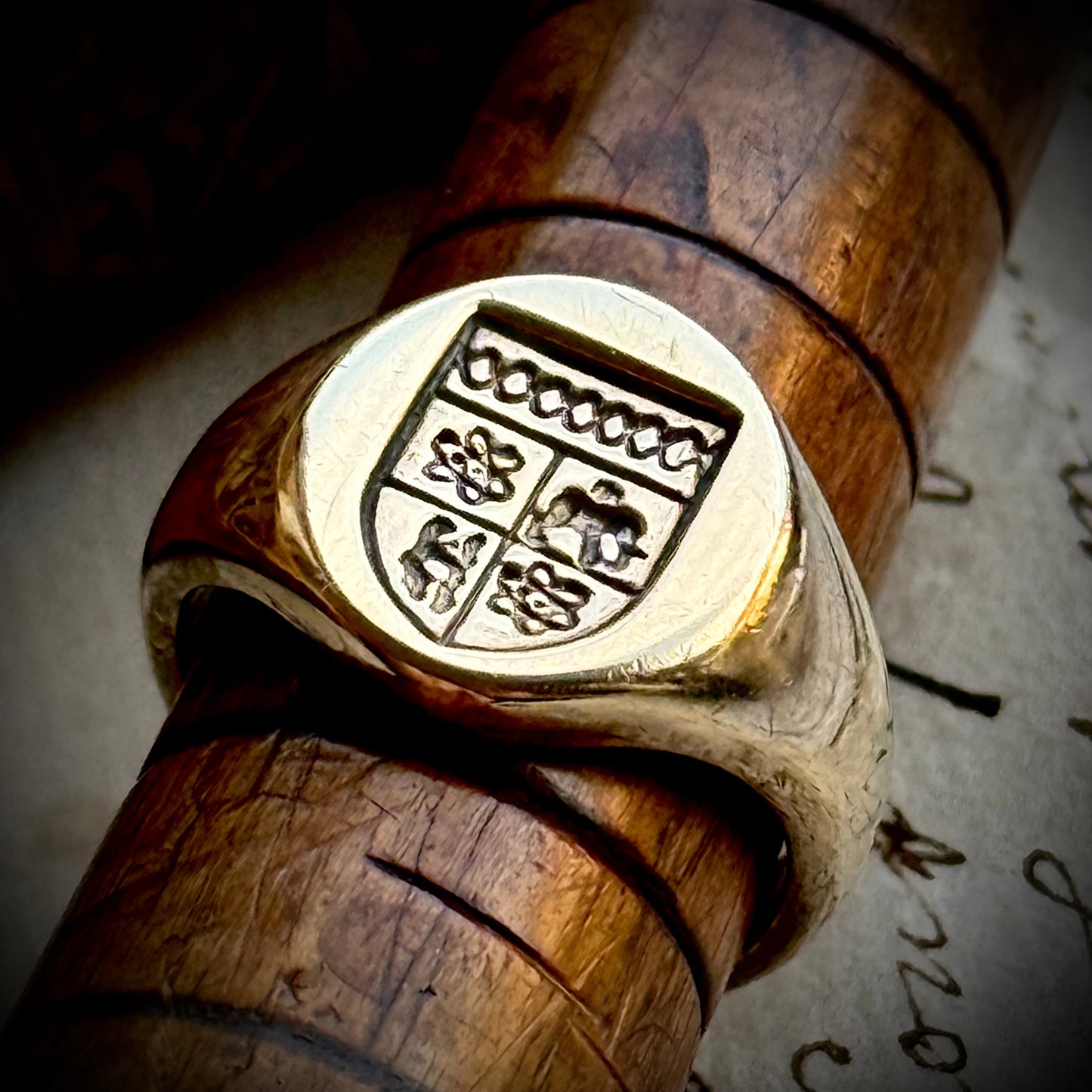 Vintage Chunky Scottish Signet Ring in 9 Carat Gold