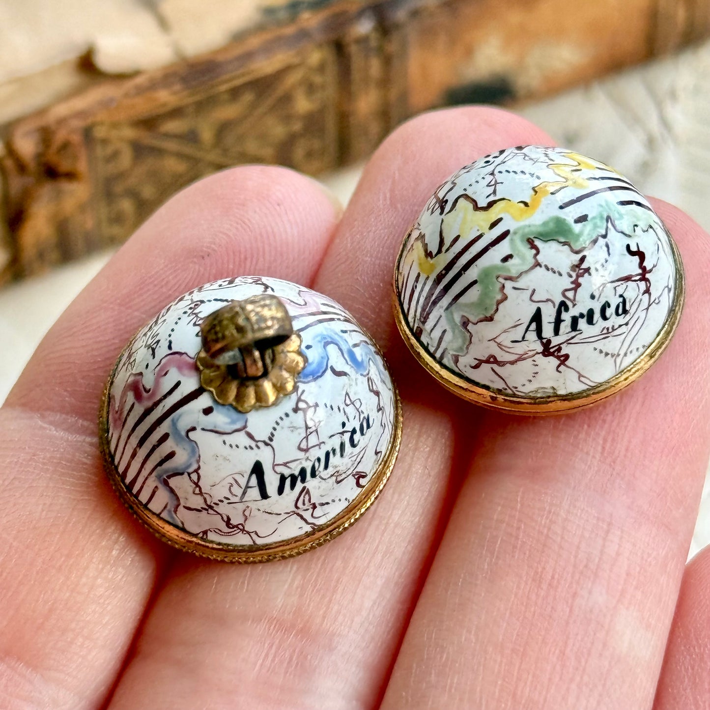 Antique Victorian Enamel Globe Locket
