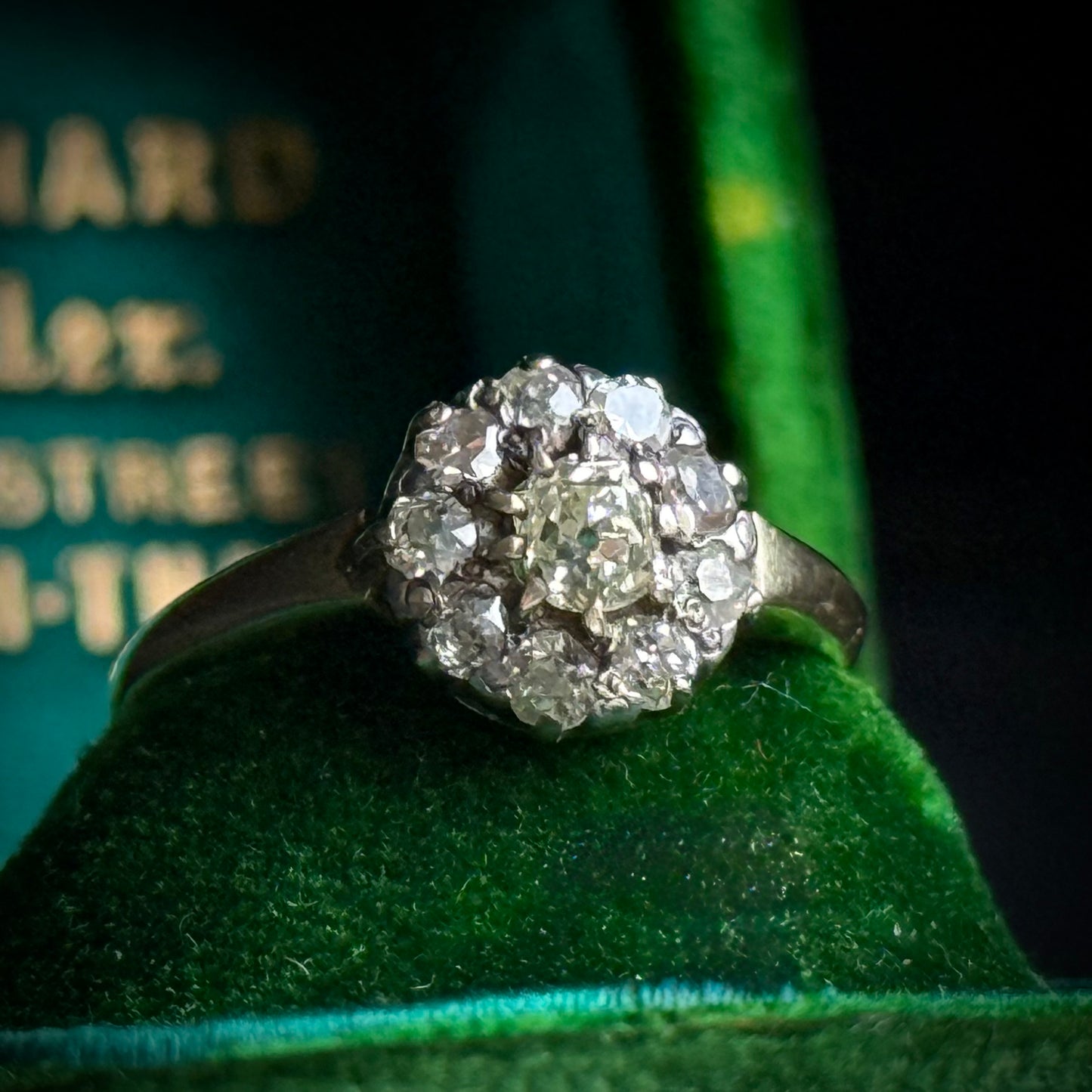 Antique Victorian Diamond Cluster Ring in 18 Carat Gold; Circa 1880