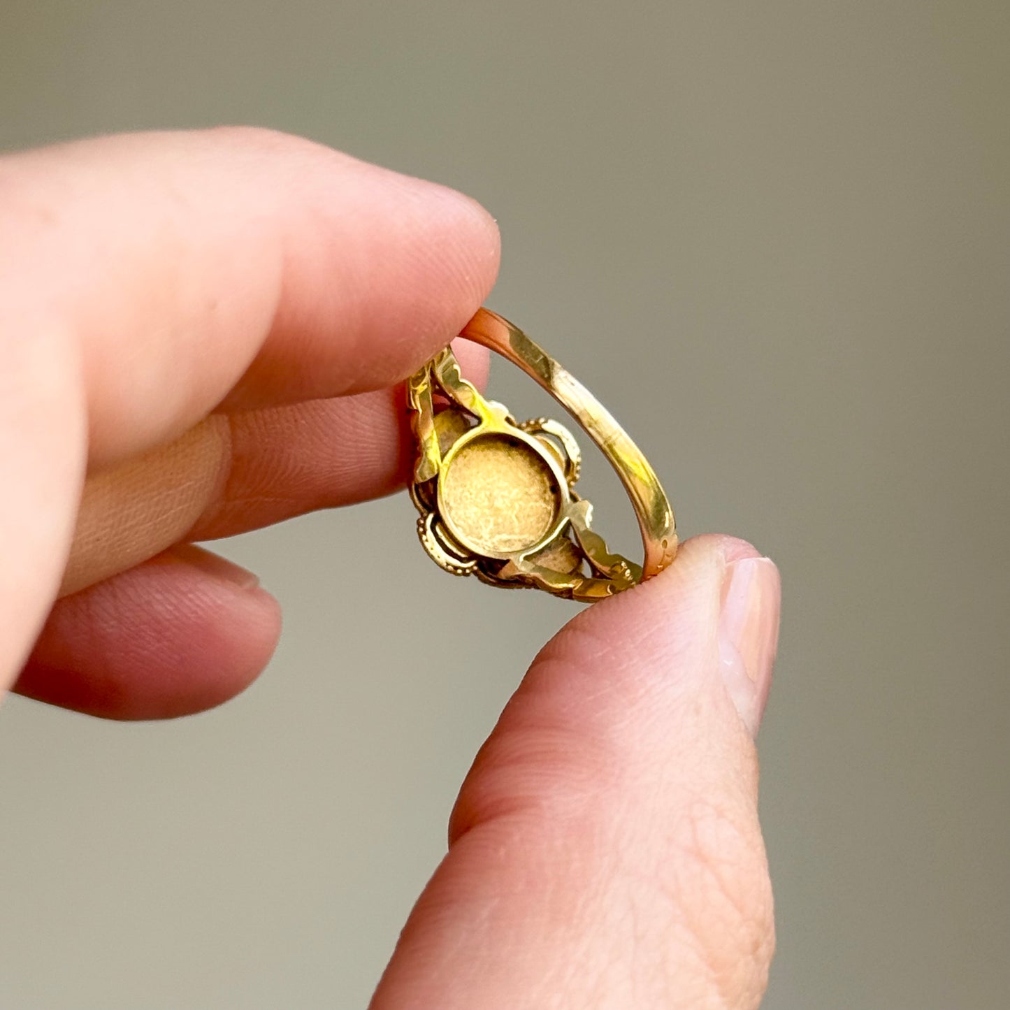 Victorian Emerald & Diamond Ring in 18 Carat Gold; Circa 1870