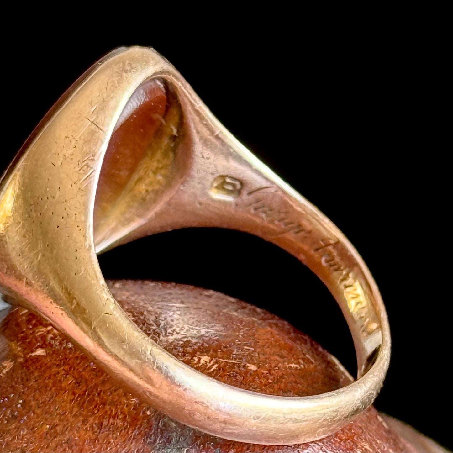 Victorian Intaglio Signet Mourning Ring; Circa 1878